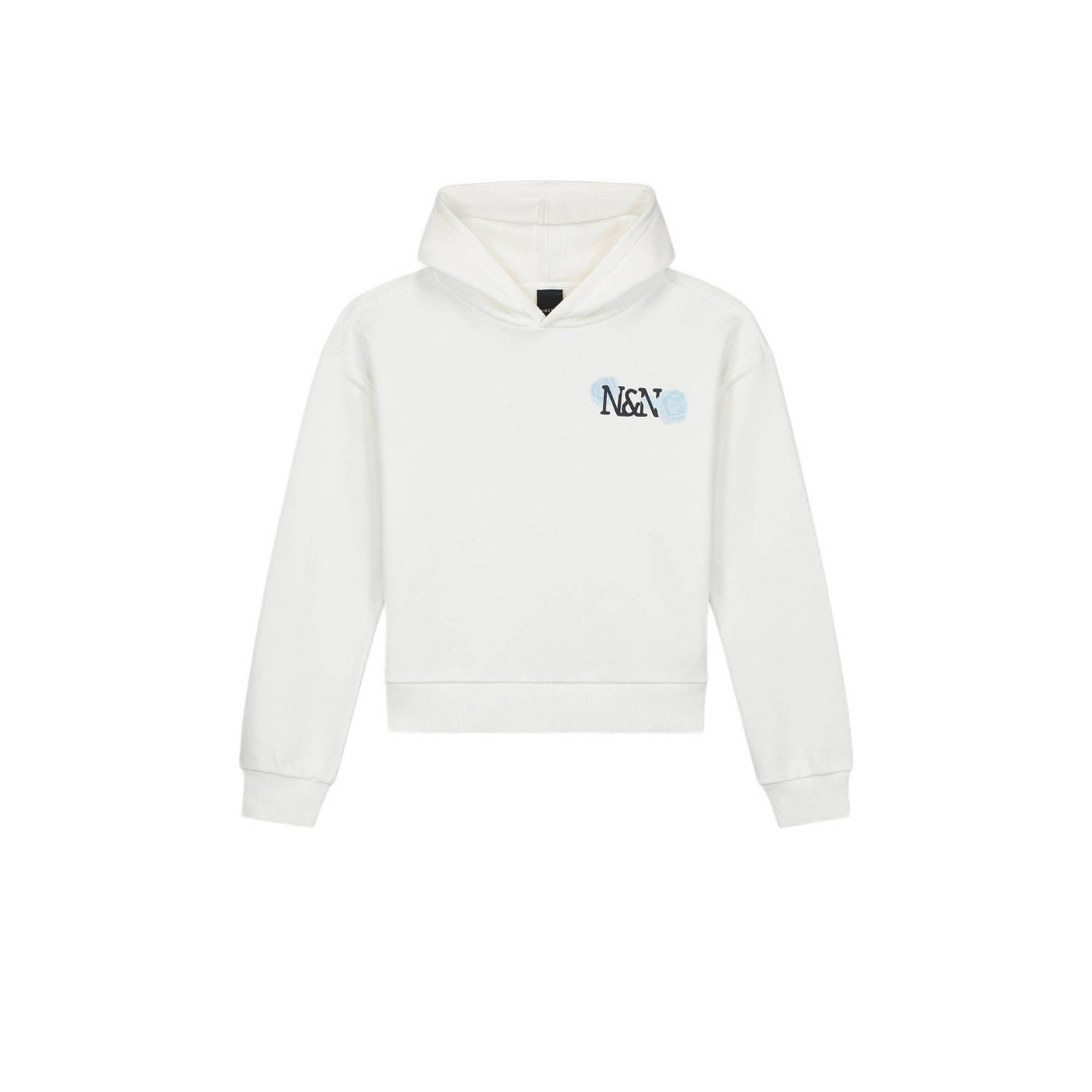 NIK&NIK hoodie Lacie met backprint offwhite Sweater Wit Backprint 164