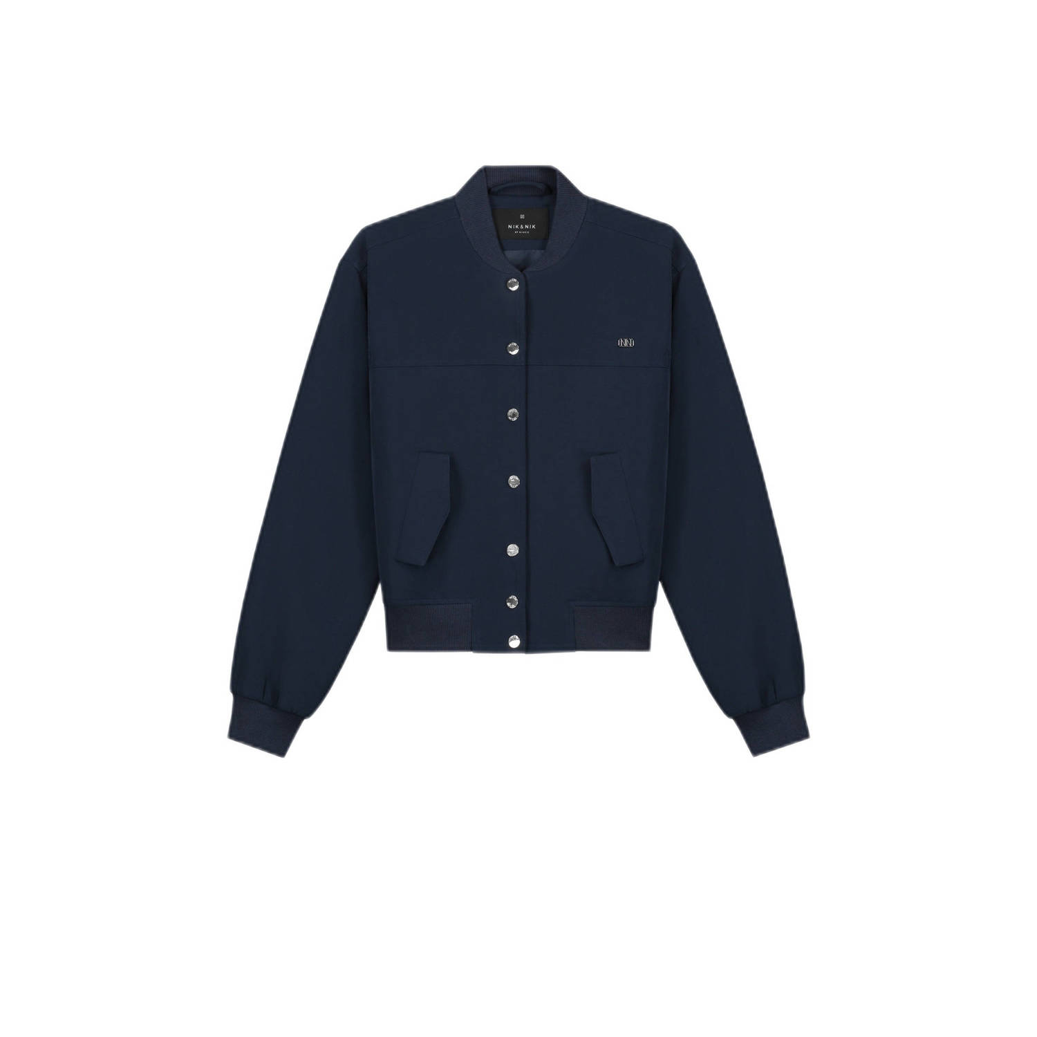 NIK&NIK bomberjack Layla donkerblauw Jas Meisjes Polyester Ronde hals Effen 152