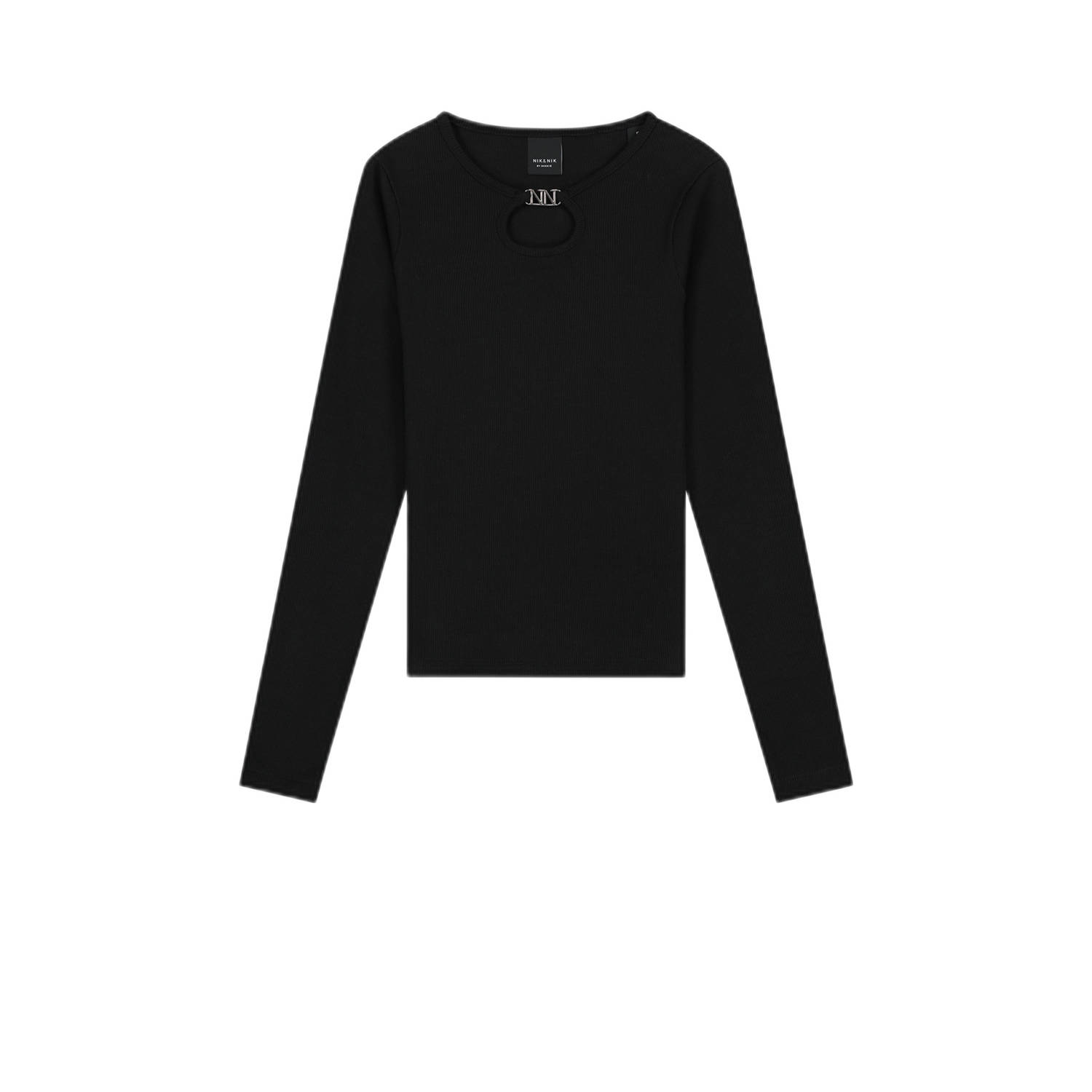 NIK & NIK Meisjes Tops & T-shirts Presley Ls Rib Top Zwart