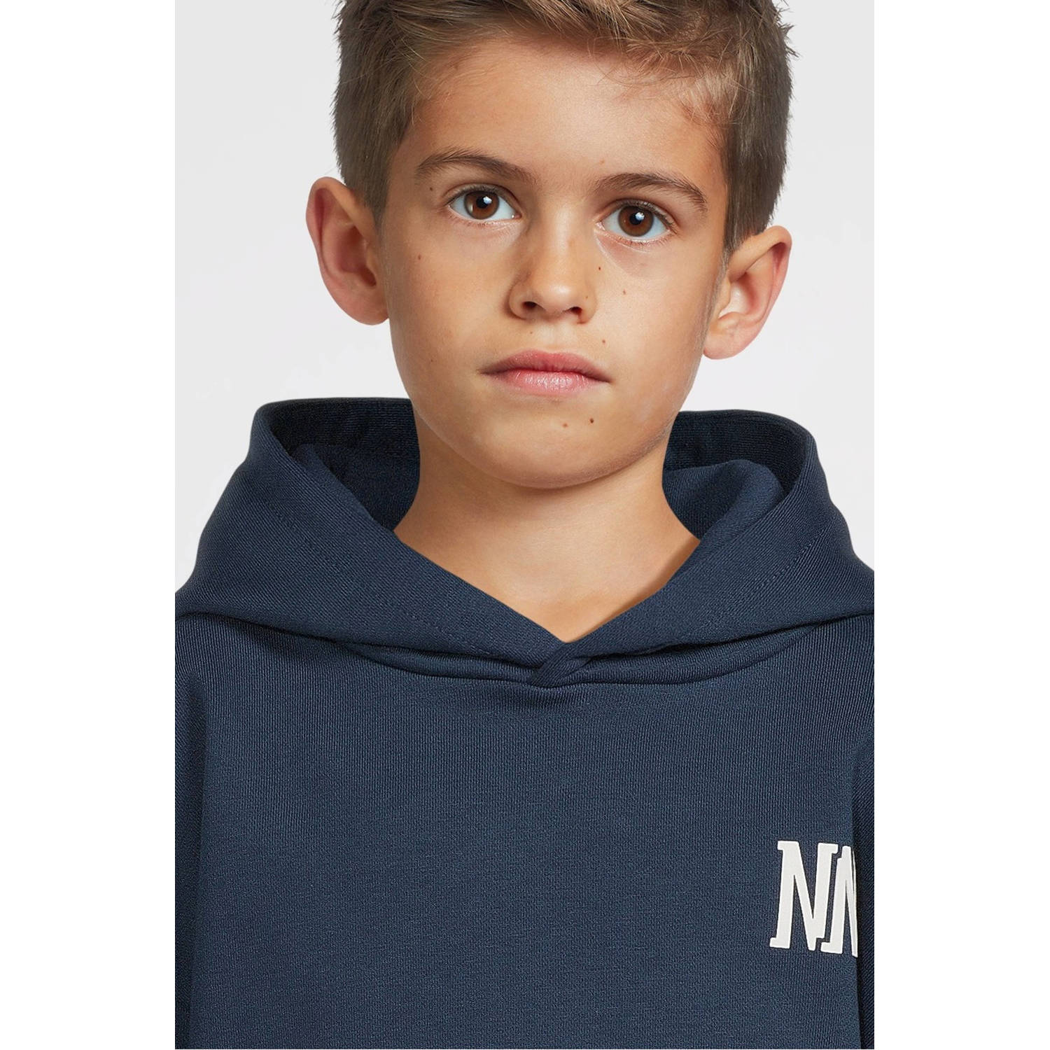NIK&NIK hoodie Houston met printopdruk donkerblauw