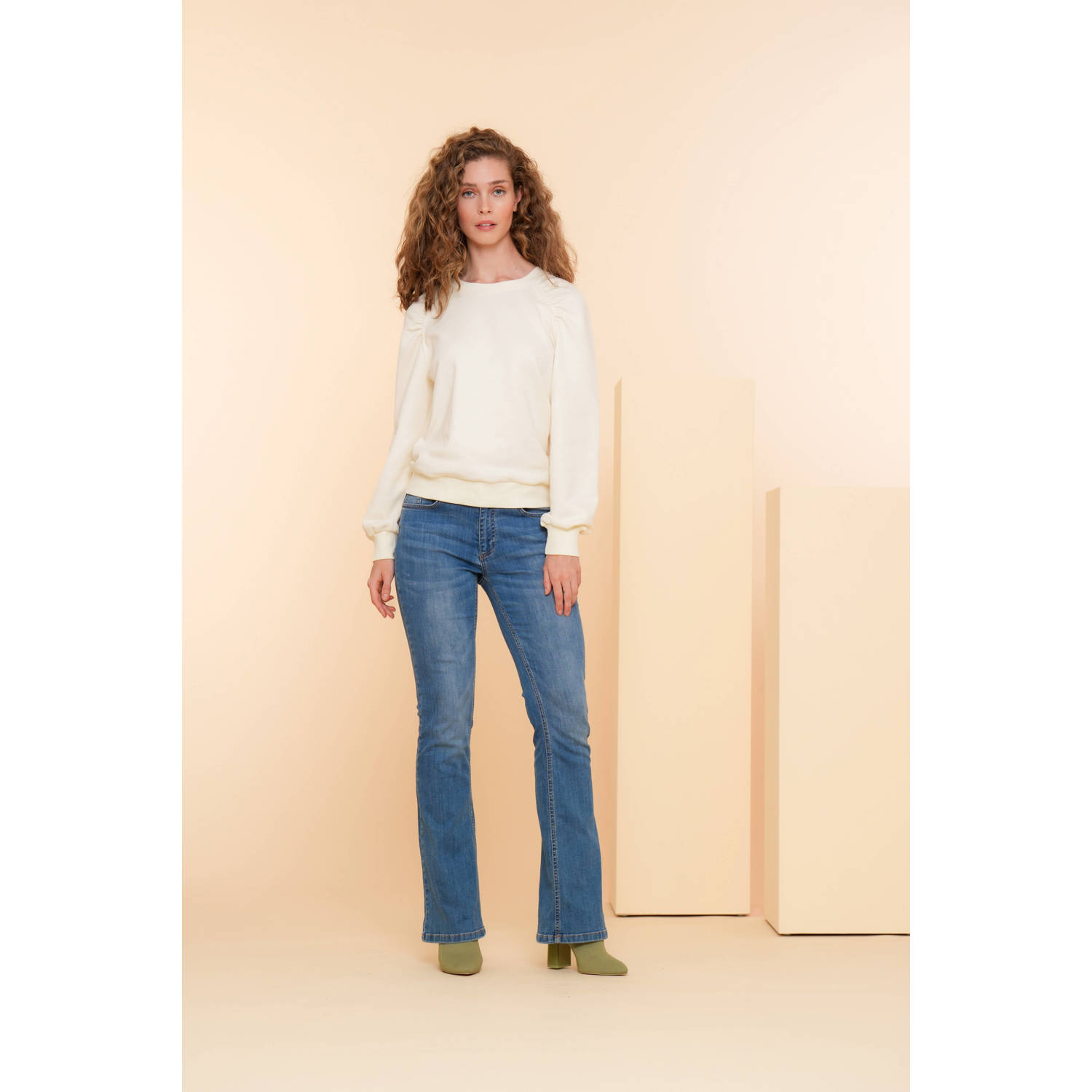 Geisha regular waist flared jeans blue