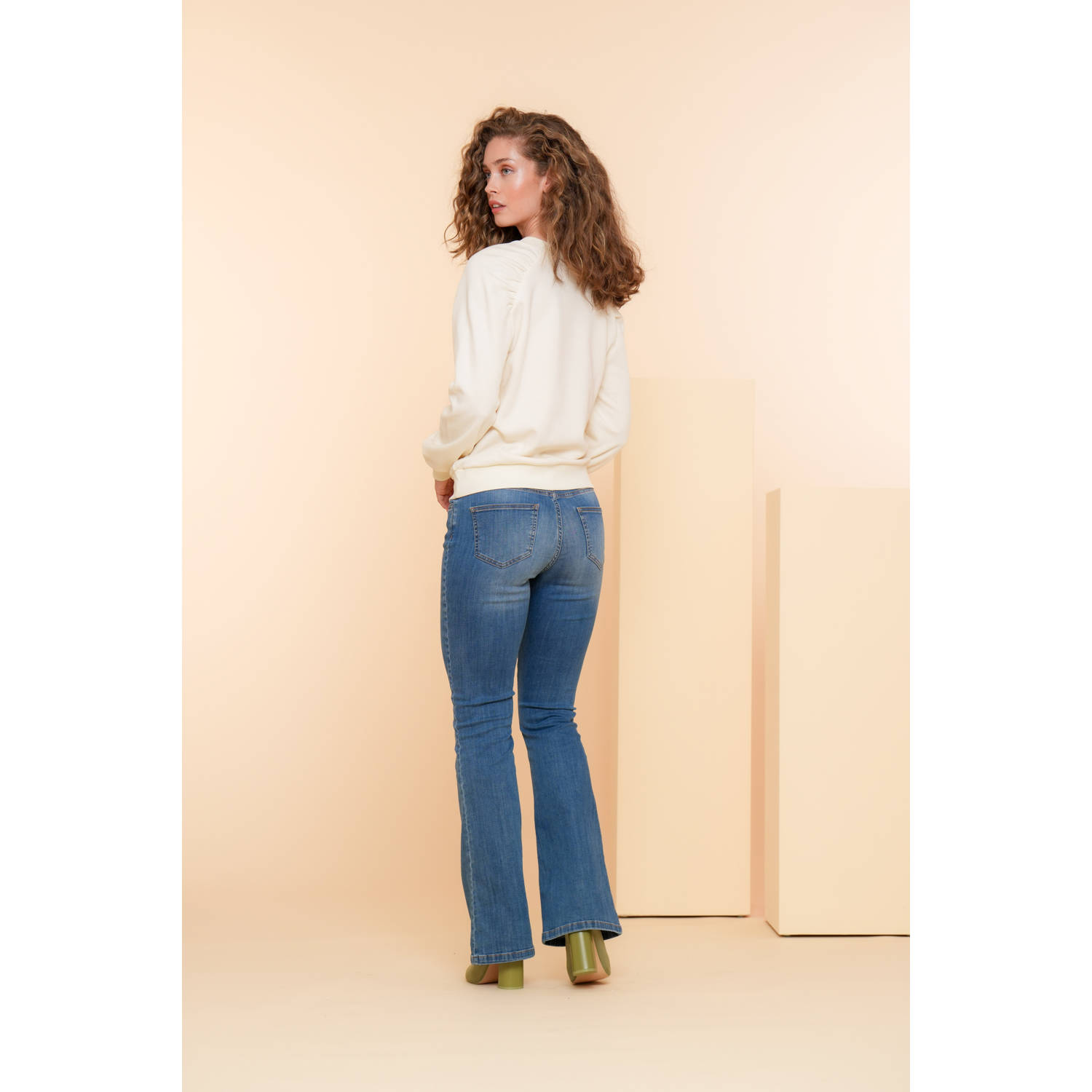 Geisha regular waist flared jeans blue