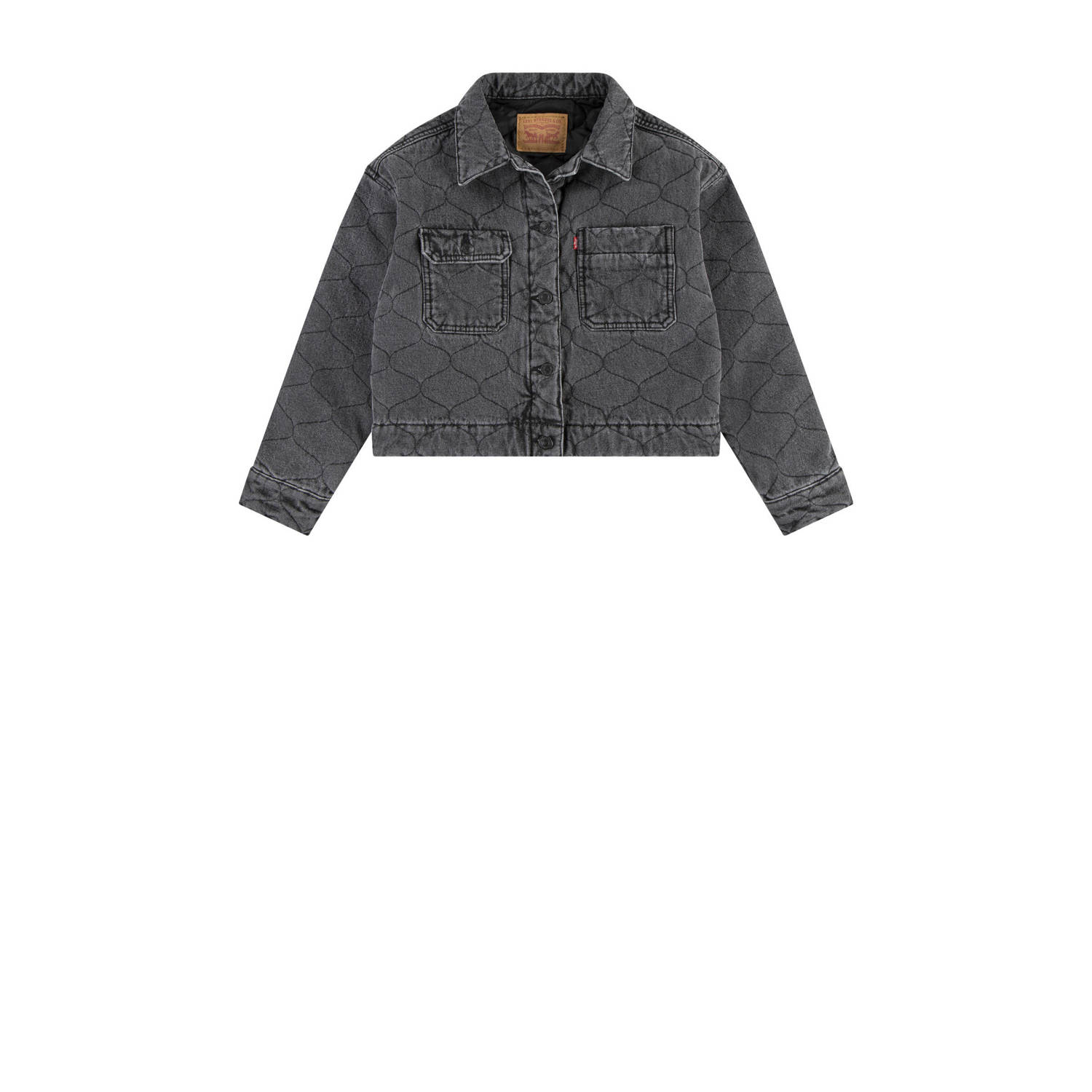 Levis Levi's Kids quilted spijkerjas QUILTED TRUCKER far away Grijs Meisjes Denim Klassieke kraag 116