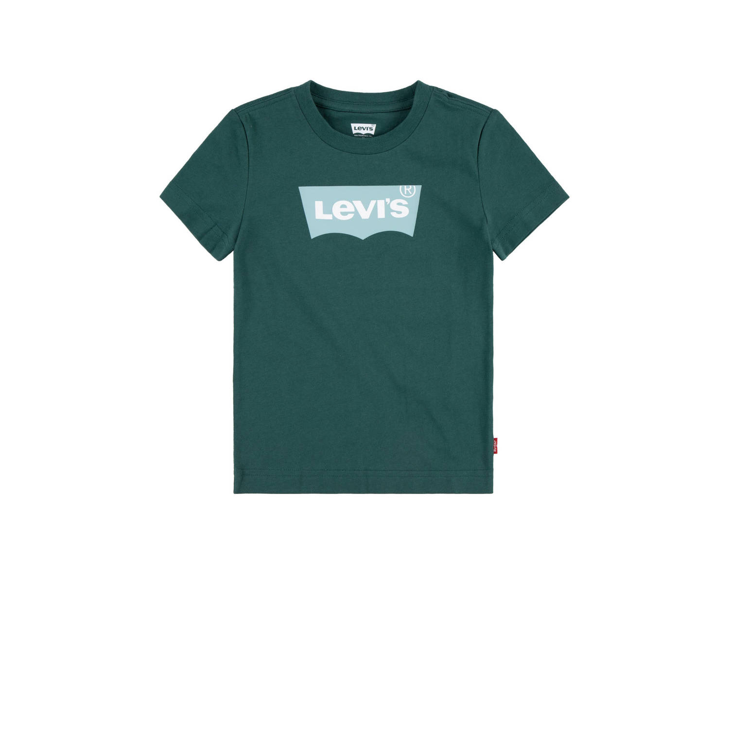 Levi's Kids T-shirt Batwing met logo donkergroen