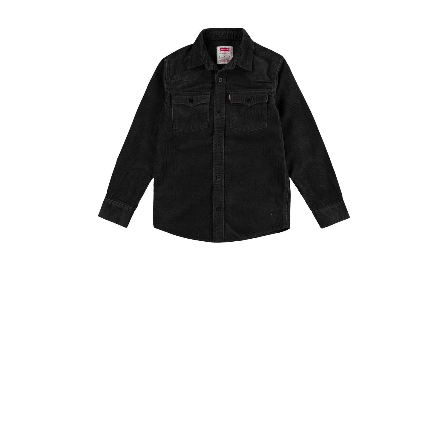 Levis Levi's Kids corduroy overshiirt BARSTOW zwart Overhemd Effen 128