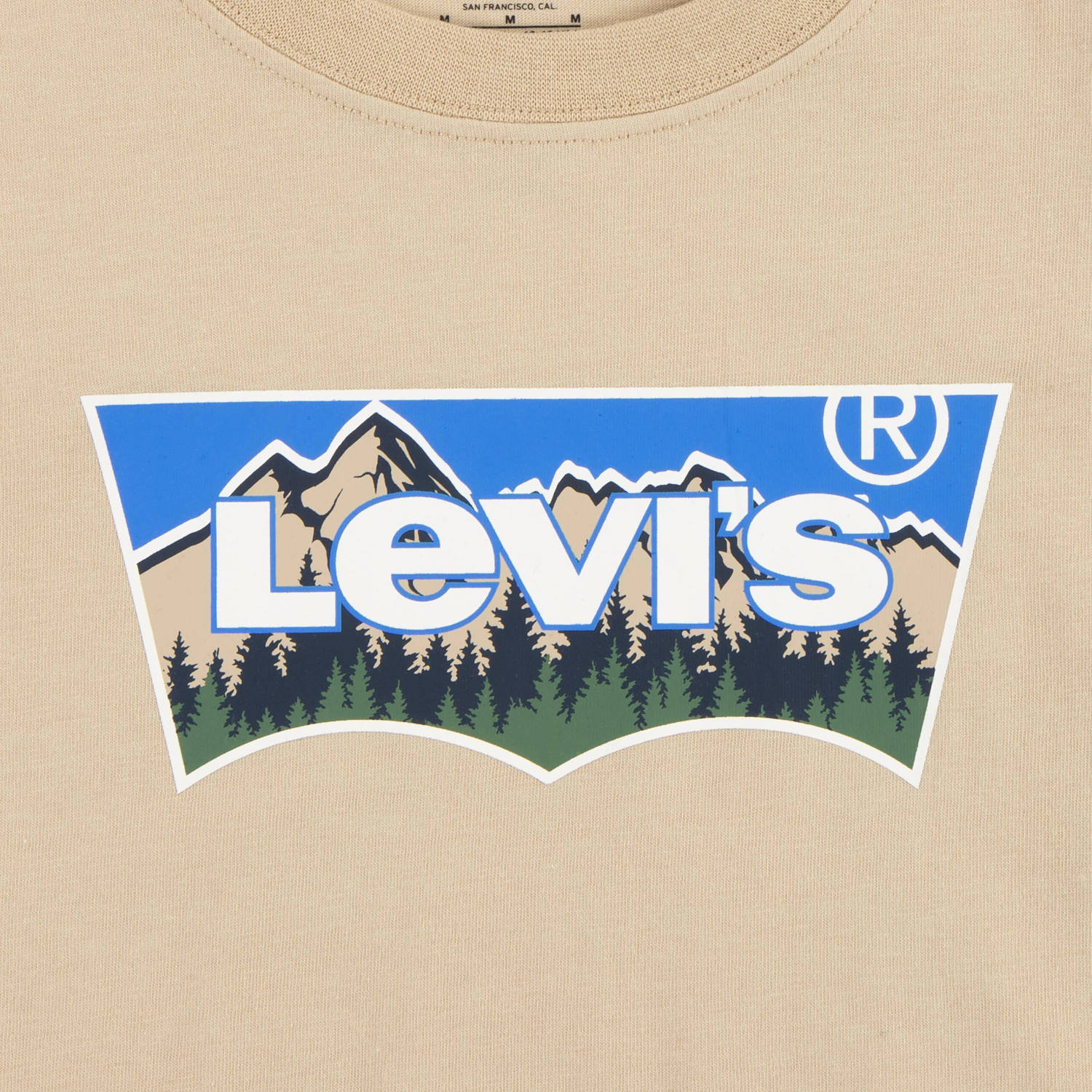Levi's Kids T-shirt FORESTED MOUNTAINS BATWING met logo beige