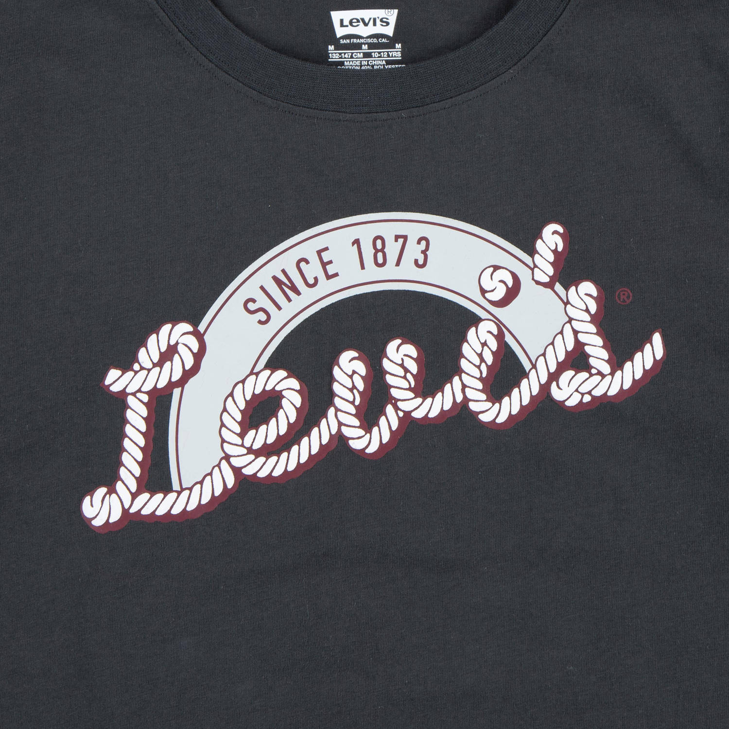 Levi's Kids T-shirt HOWDY met logo zwart