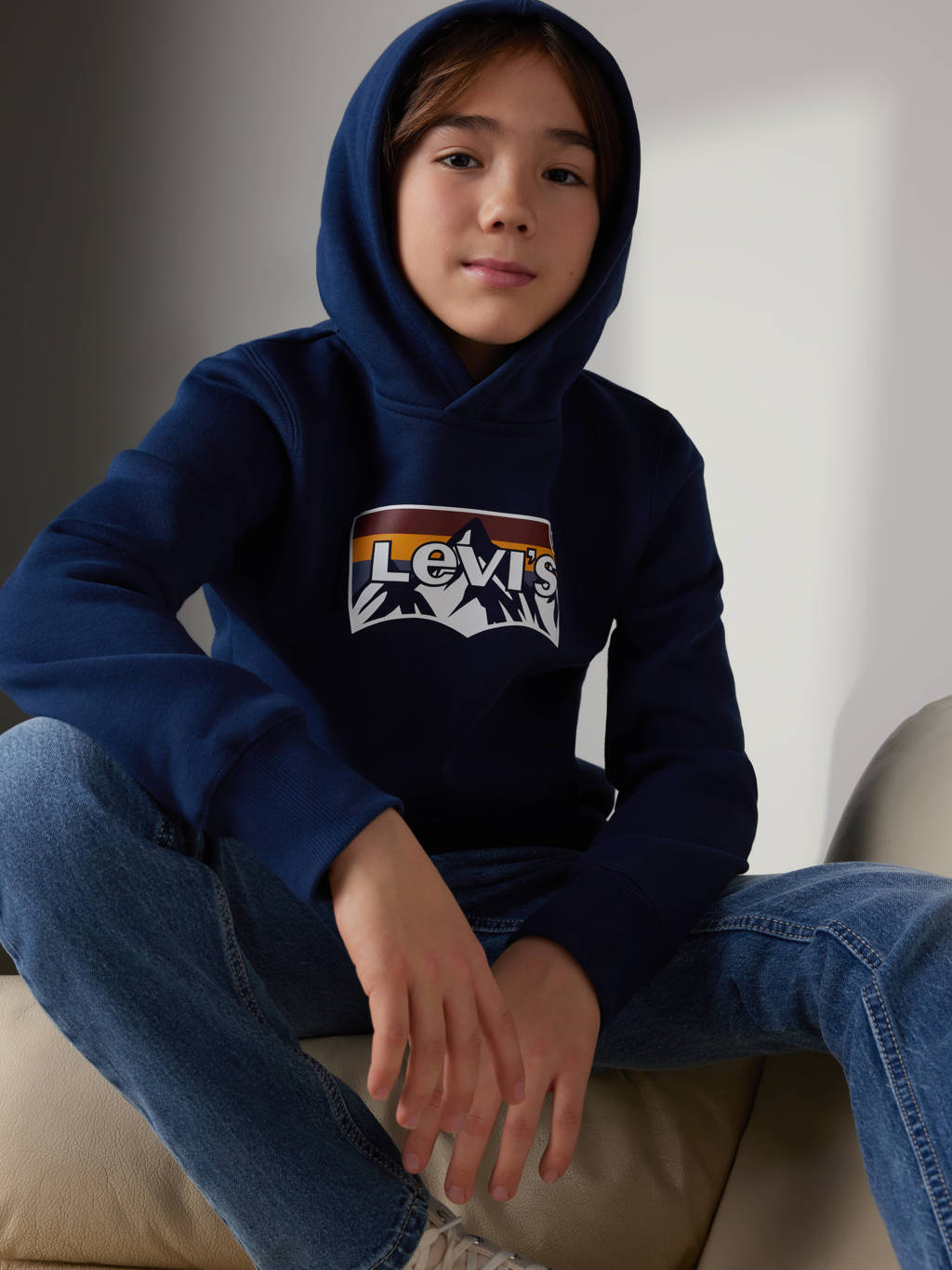 Levi's Kids T-shirt Batwing met logo groen