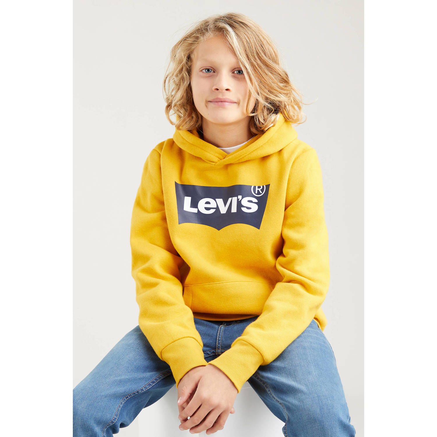 Levi's Kids sweater Batwing met logo warmgeel