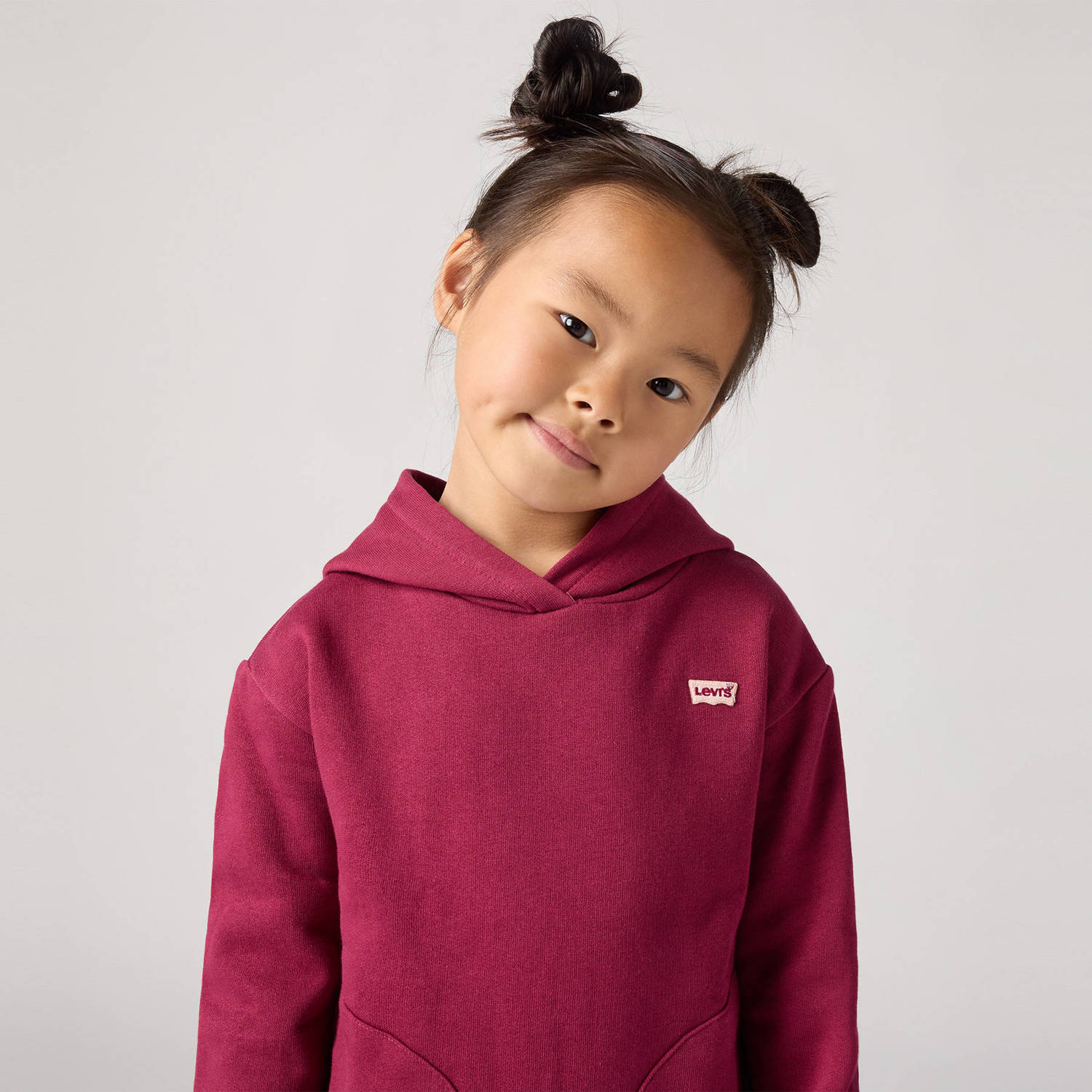 Levi's Kids hoodie BATWING warm donkerrood