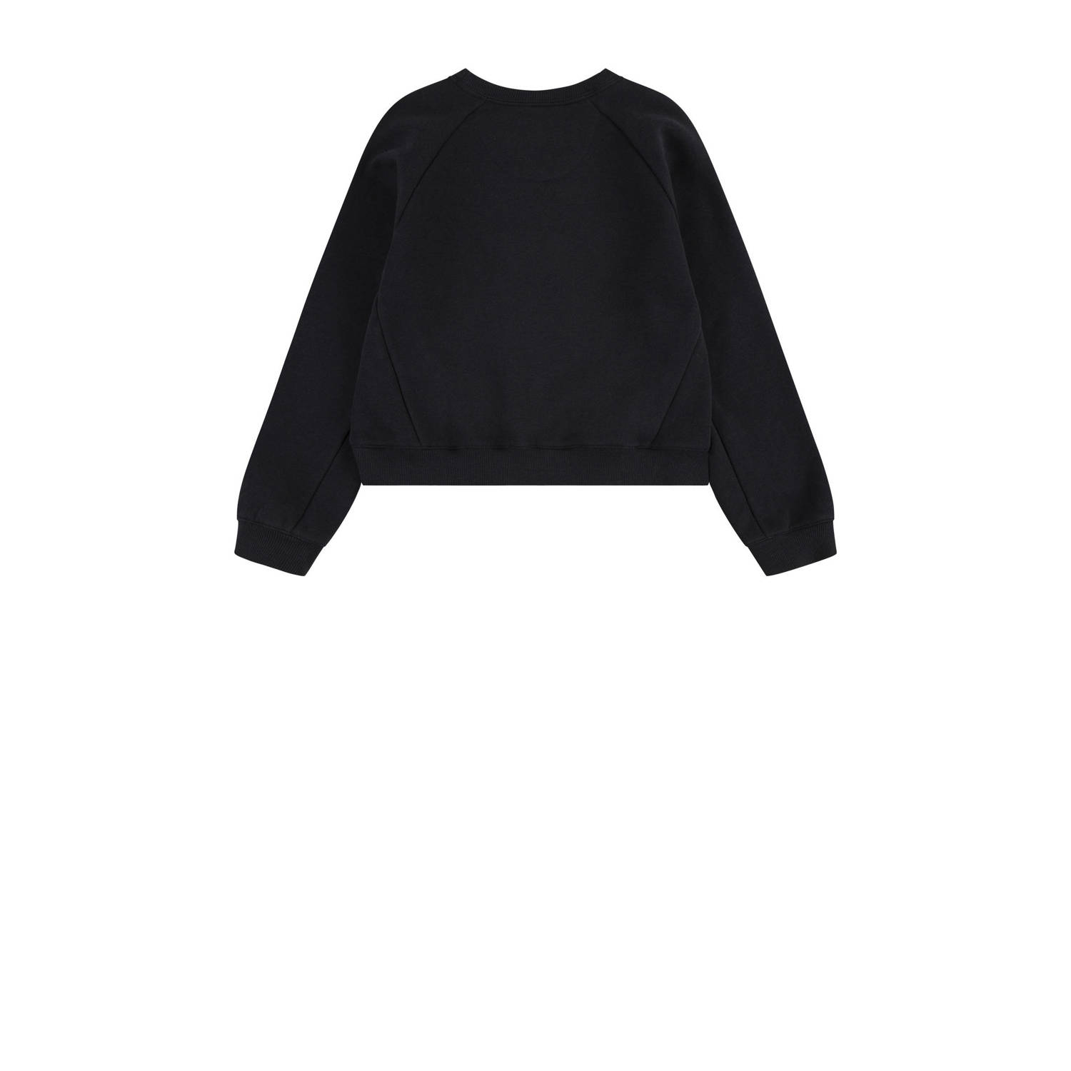 Levi's Kids sweater MIXED TEXTURES met tekst zwart