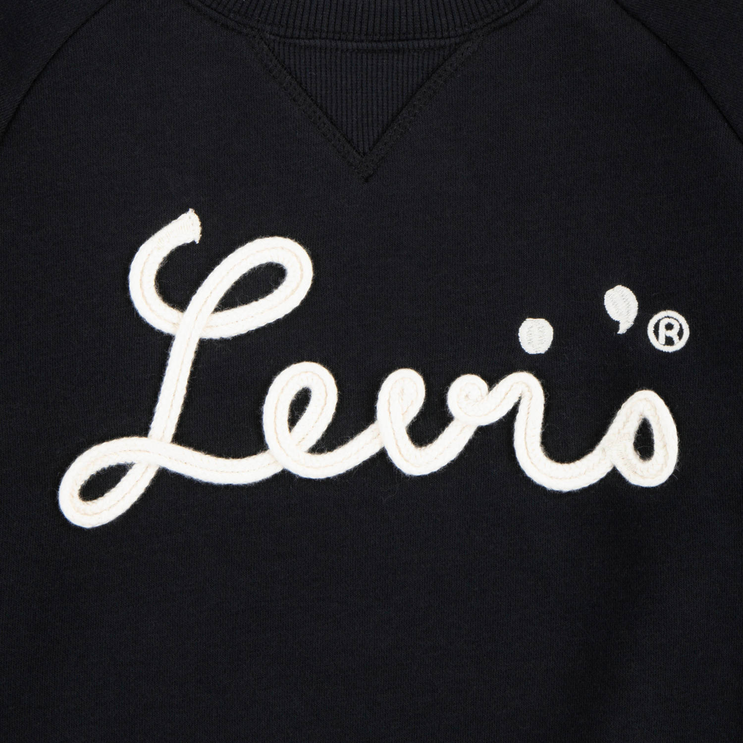 Levi's Kids sweater MIXED TEXTURES met tekst zwart