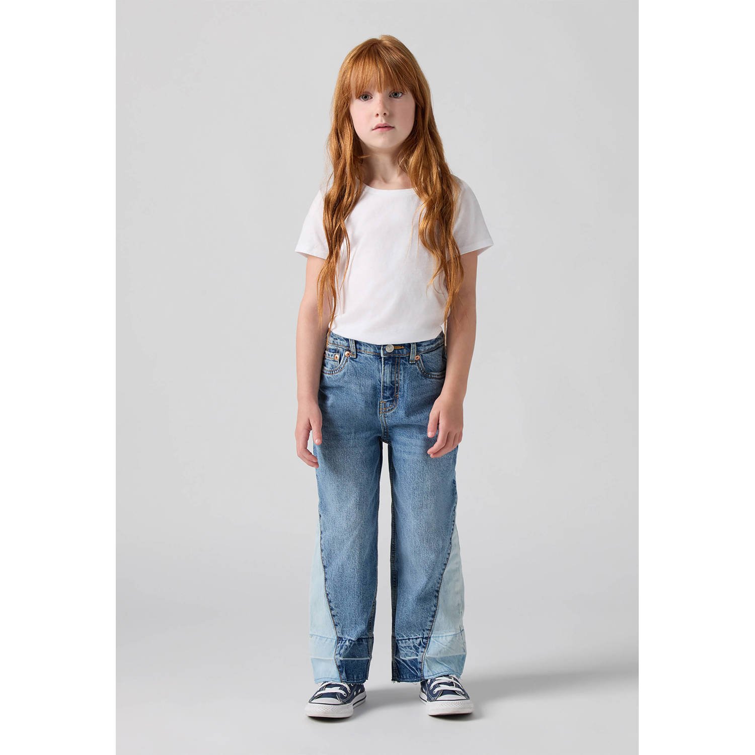 Levis Levi's Kids 94 baggy wide leg jeans drew me in mco Blauw Meisjes Denim 152