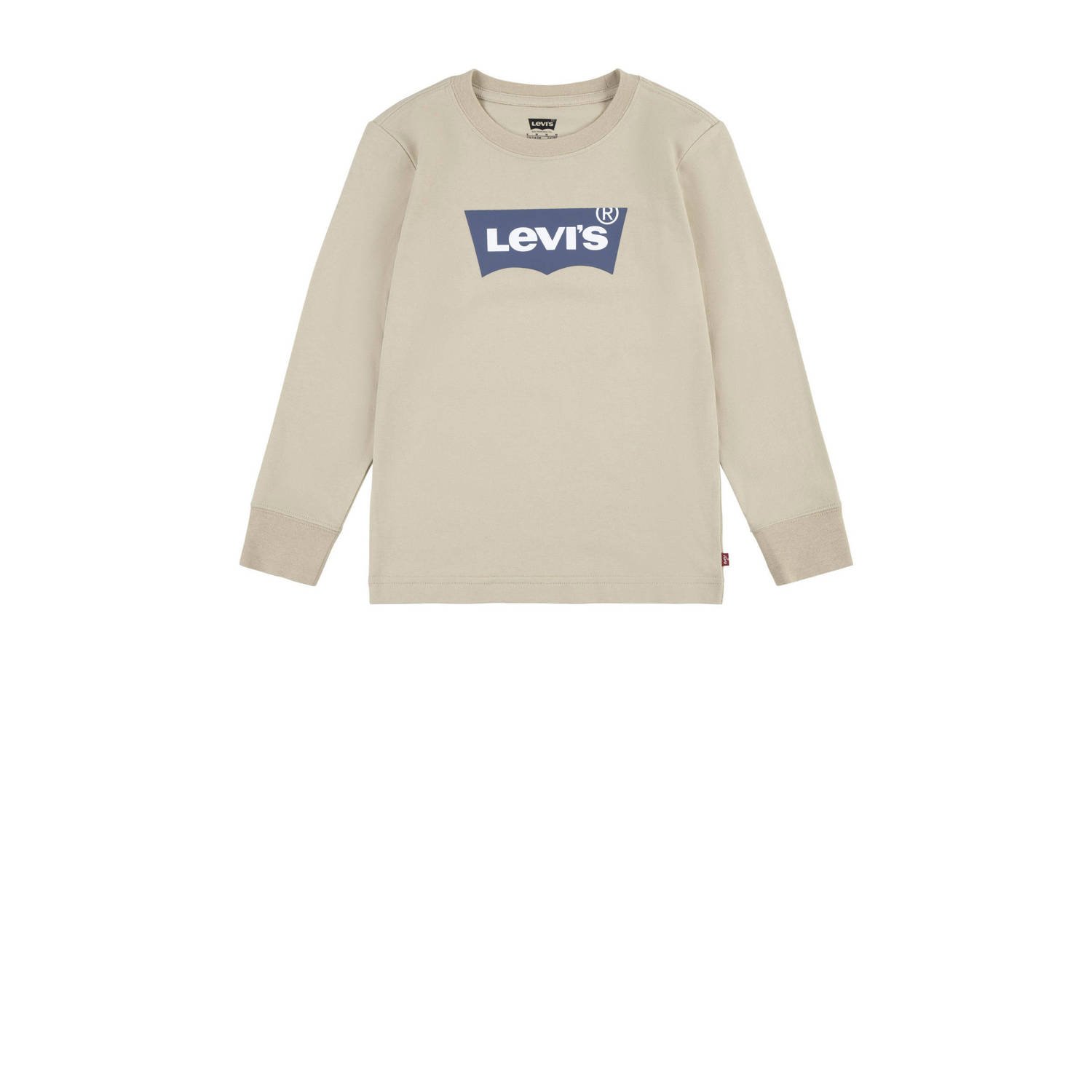 Levis Levi's Kids longsleeve Batwing met logo beige Jongens Katoen Ronde hals 116