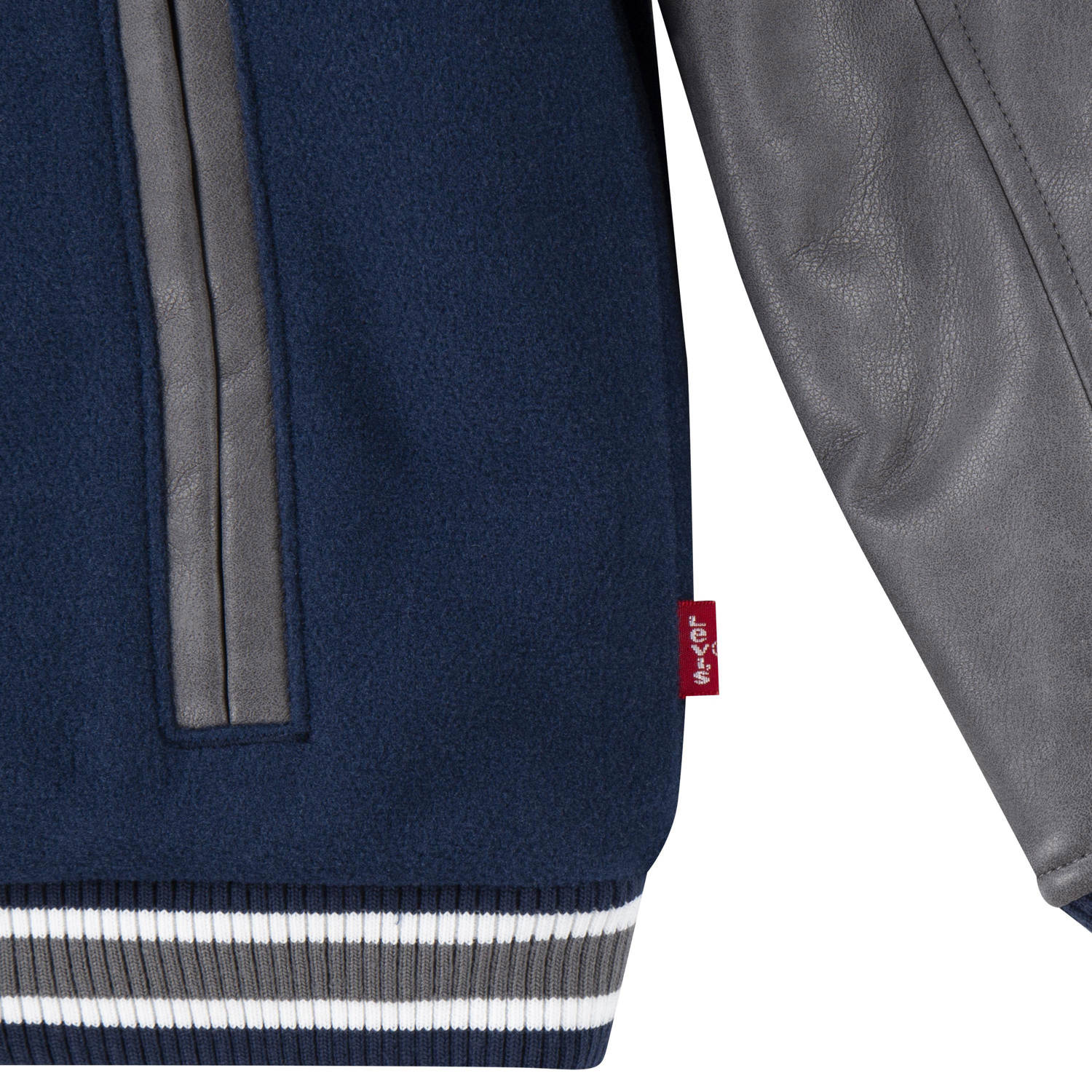 Levi's Kids imitatieleren bomberjack winter donkerblauw antraciet