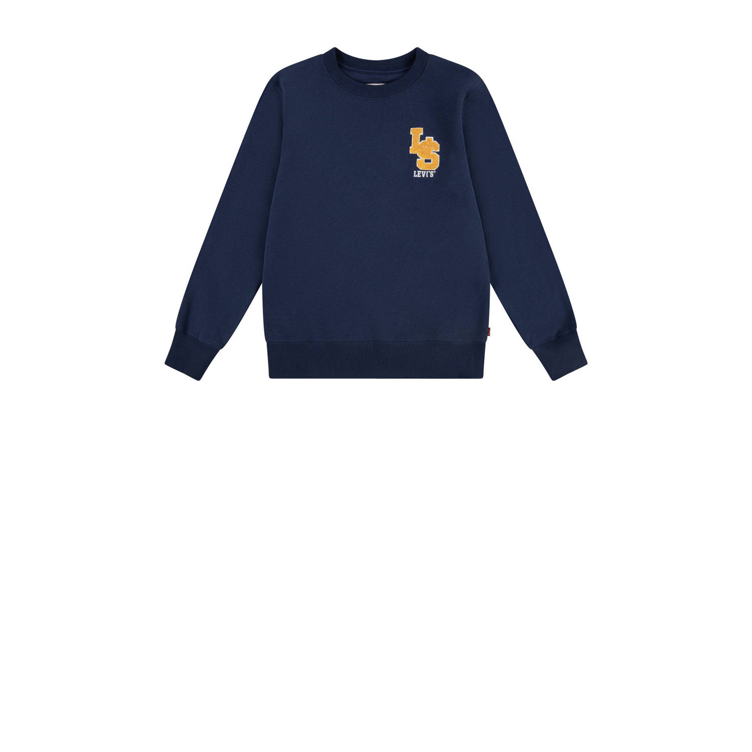 Levi's Kids sweater MONOGRAM met printopdruk en borduursels donkerblauw