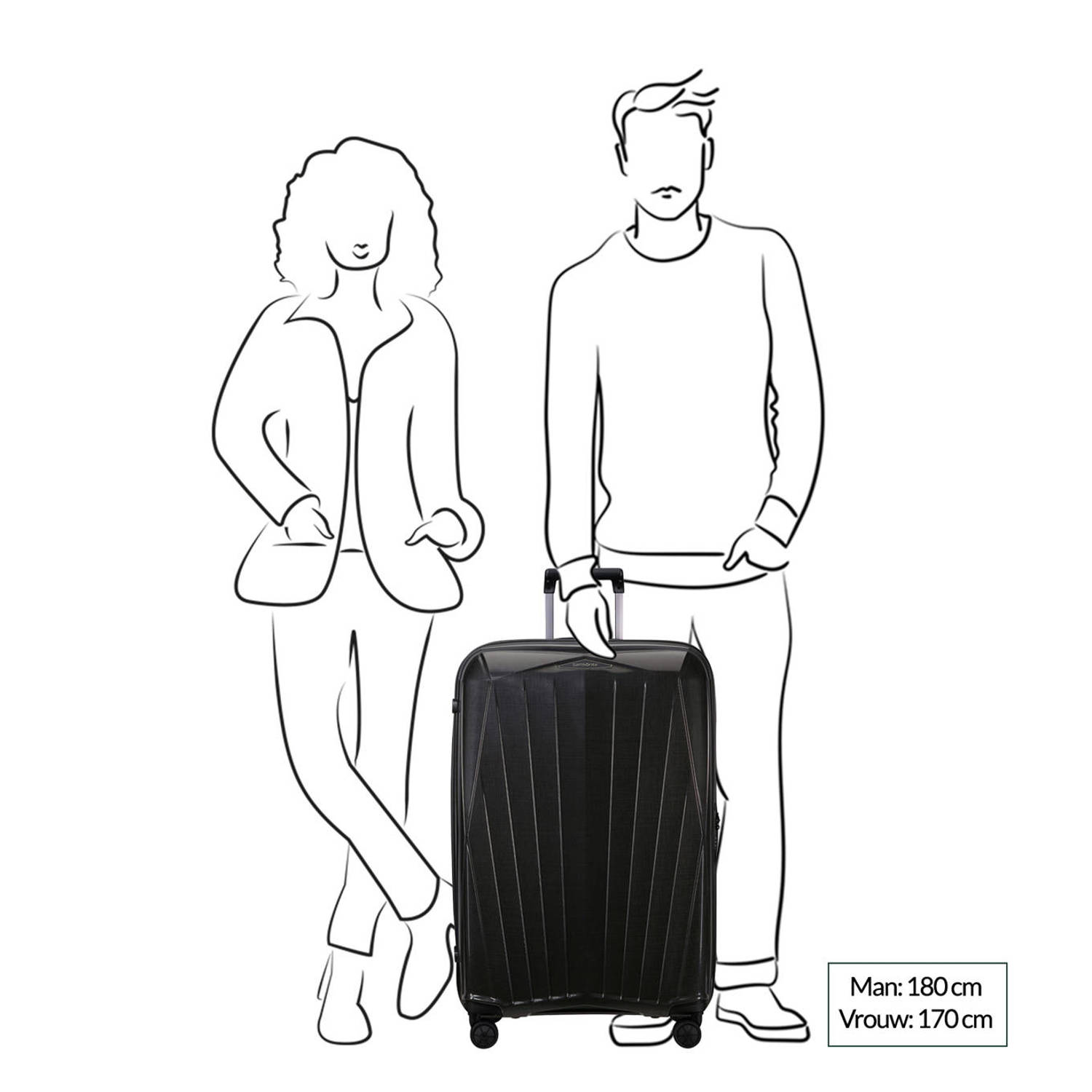 Samsonite trolley Major-Lite 77 cm. blauw