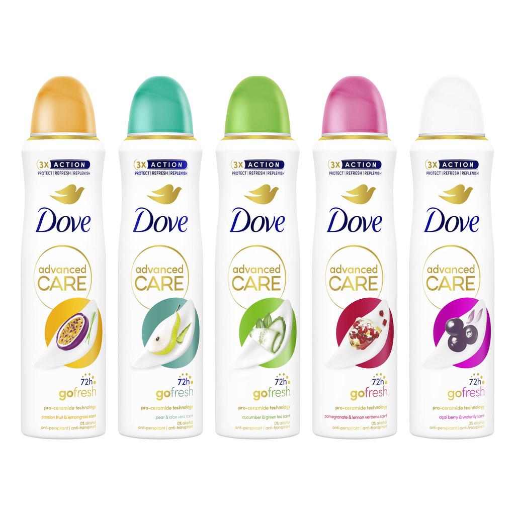 Dove Advanced Care Go Fresh Anti-Transpirant deodorant spray mixset - 5 x 150 ml