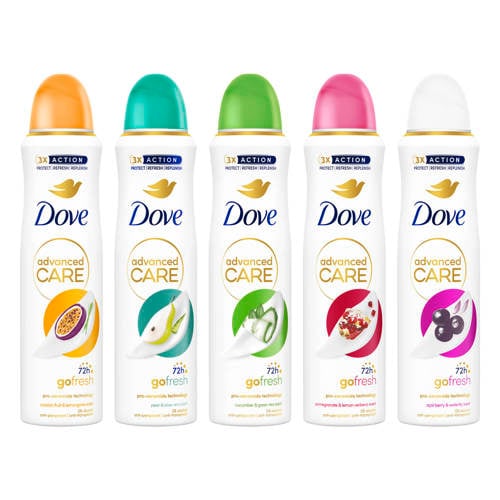 Dove Advanced Care Go Fresh Anti-Transpirant deodorant spray mixset - 5 x 150 ml afbeelding