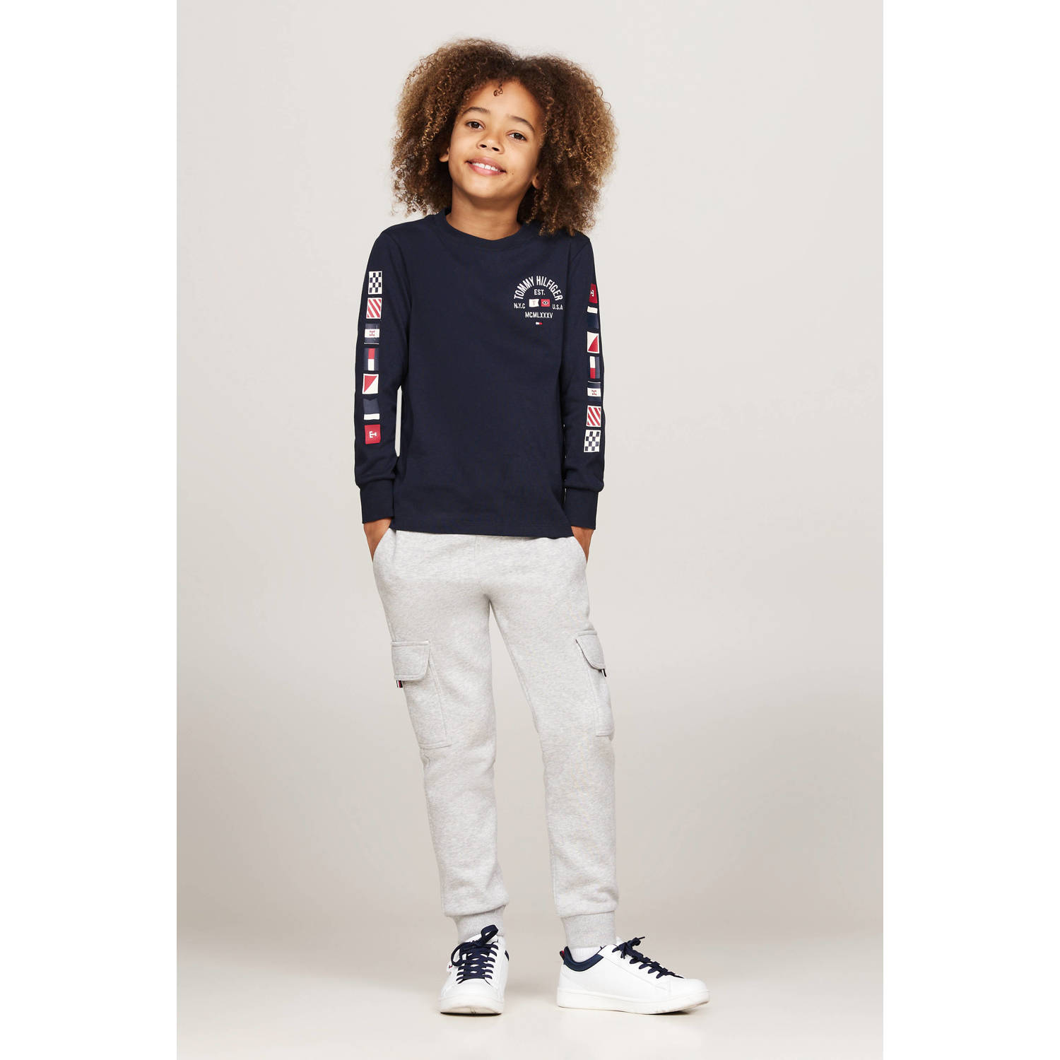 Tommy Hilfiger longsleeve met printopdruk donkerblauw