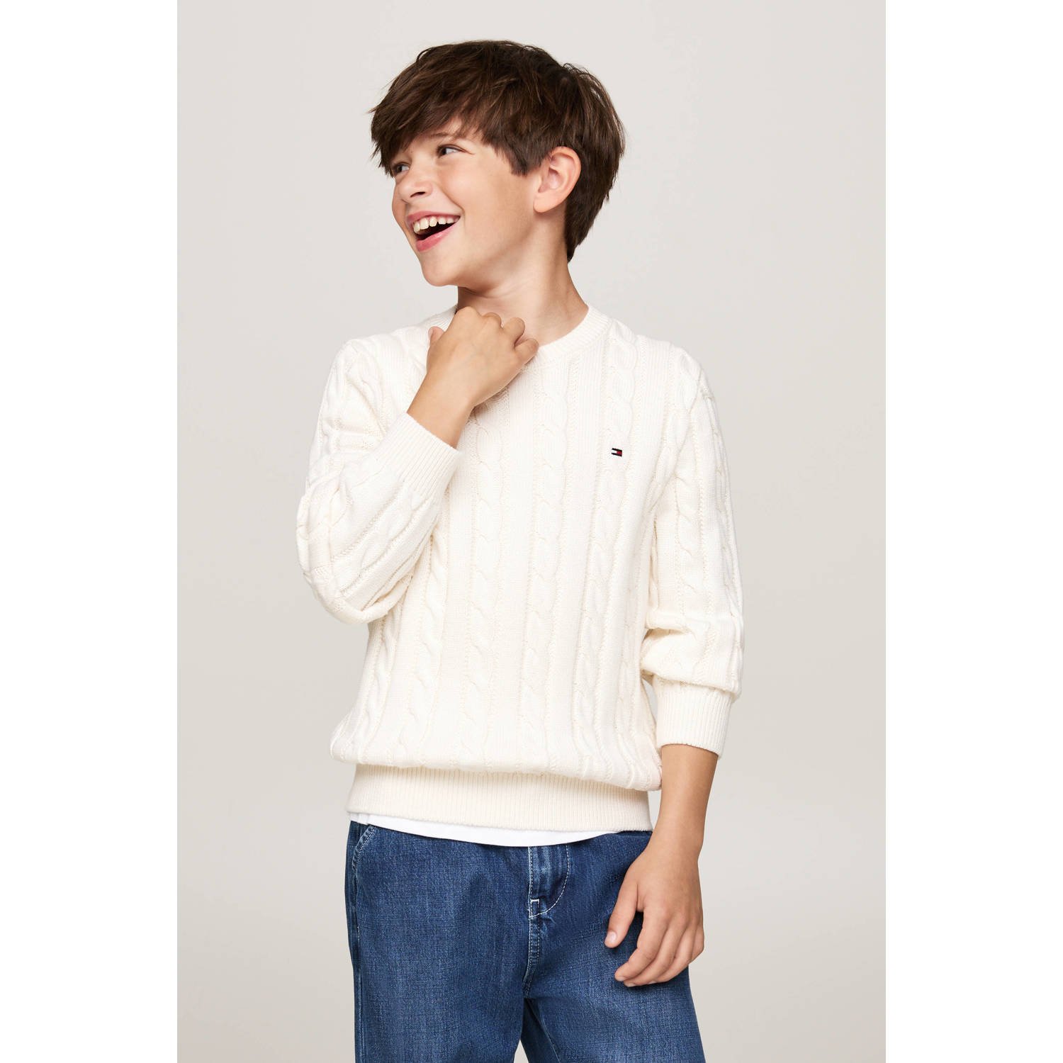 Tommy Hilfiger gebreide trui ecru
