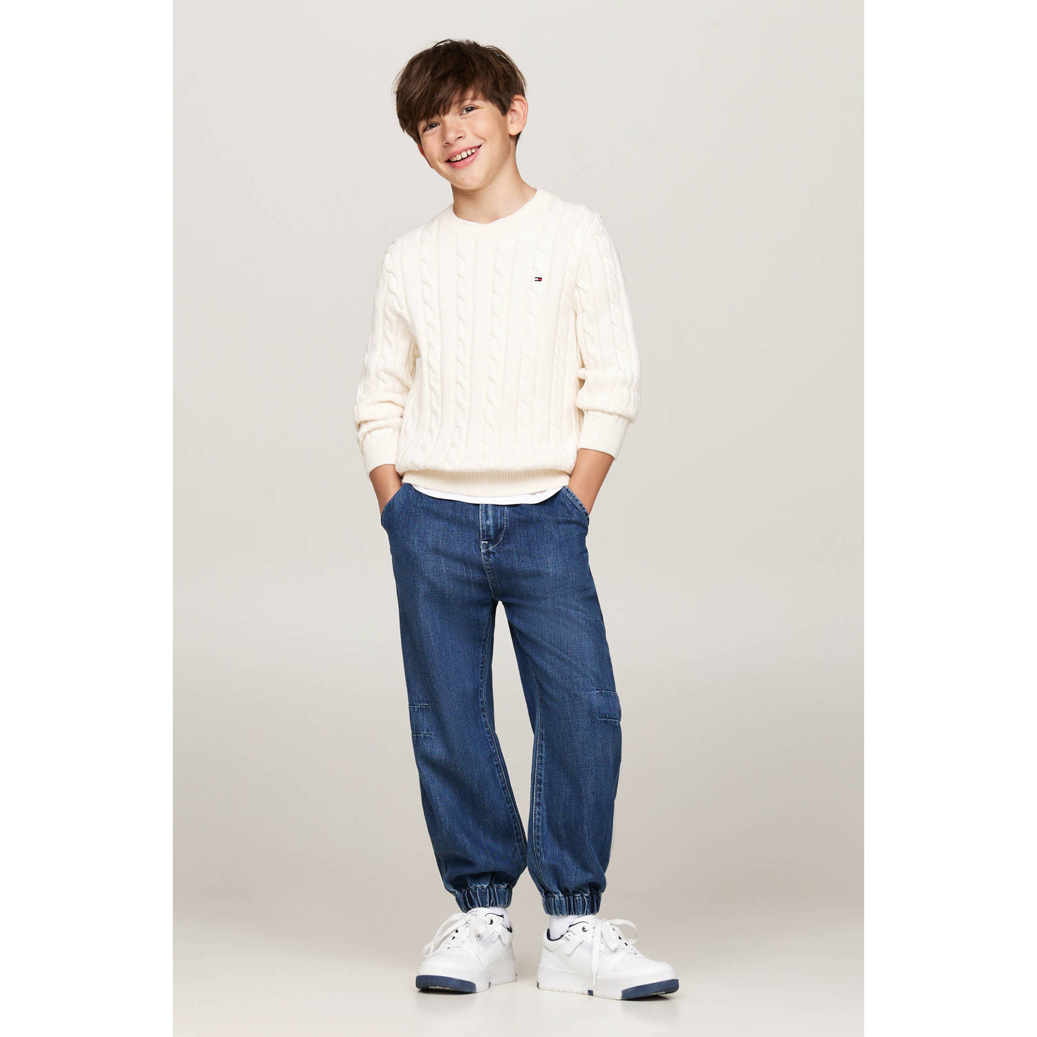 Tommy Hilfiger gebreide trui ecru