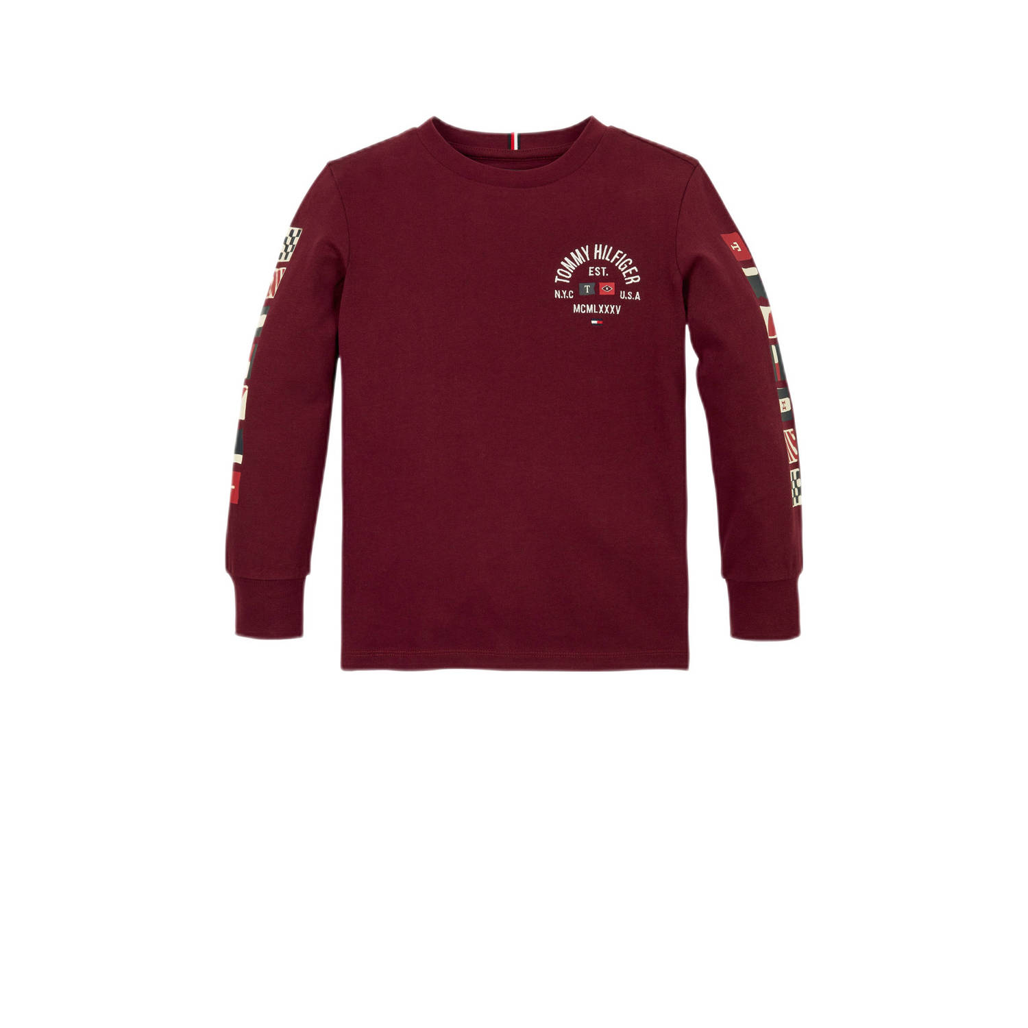 Tommy Hilfiger longsleeve met printopdruk donkerrood