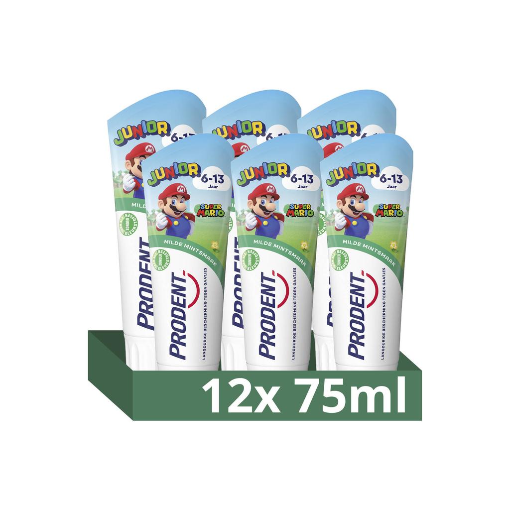 Prodent Junior 6-13 jaar Super Mario tandpasta - 12 x 75 ml