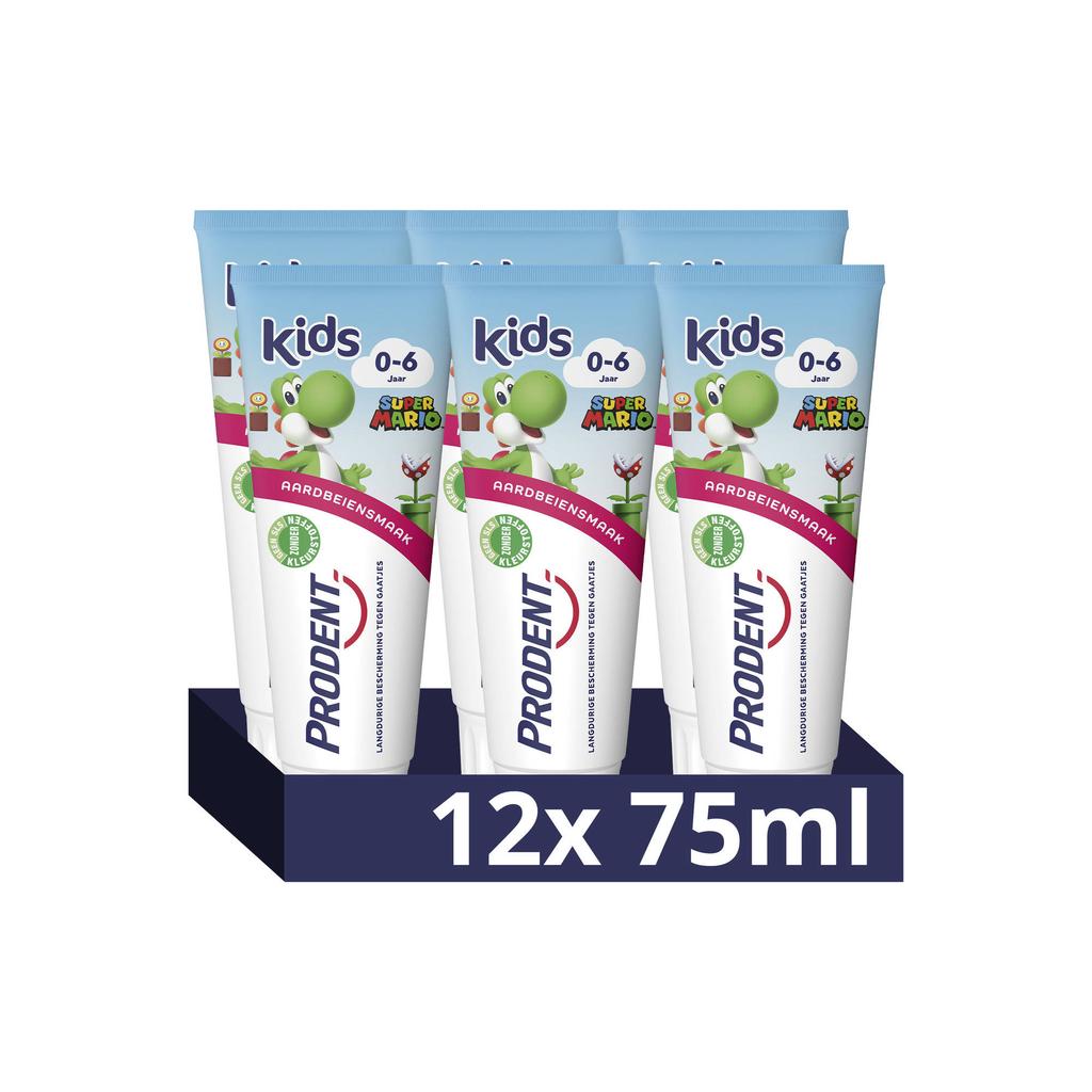 Prodent Kids 0-6 jaar Super Mario tandpasta - 12 x 75 ml