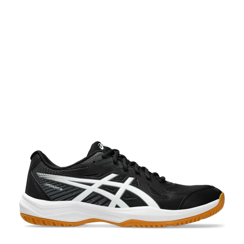 Zwart en witte heren ASICS Upcourt 6 zaalsportschoenen van mesh-pu/voering: mesh/voetbed: eva met veters