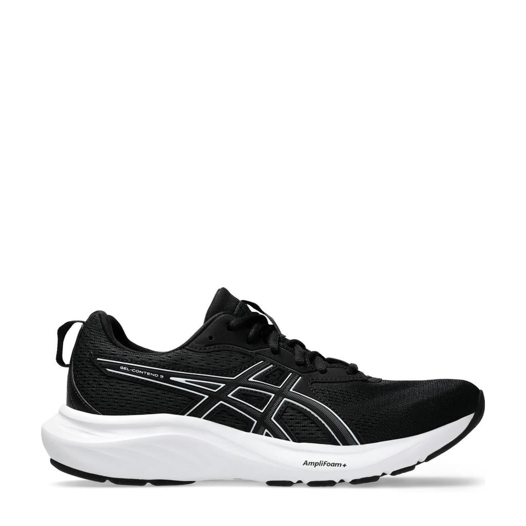 Zwart en witte dames ASICS Gel-Contend 9 hardloopschoenen van mesh-pu/voering: mesh/voetbed: eva met veters