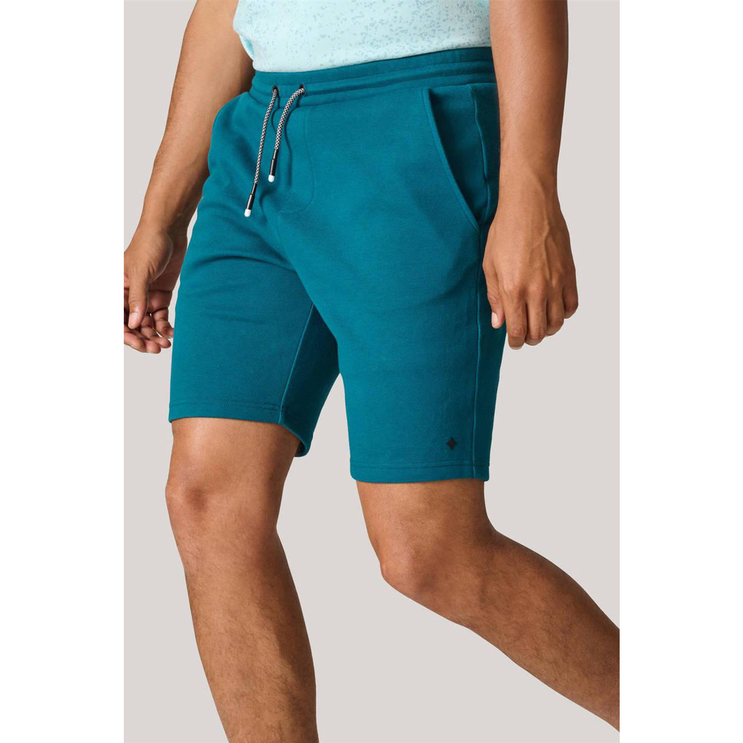 Shoeby regular fit short met logo donkergroen