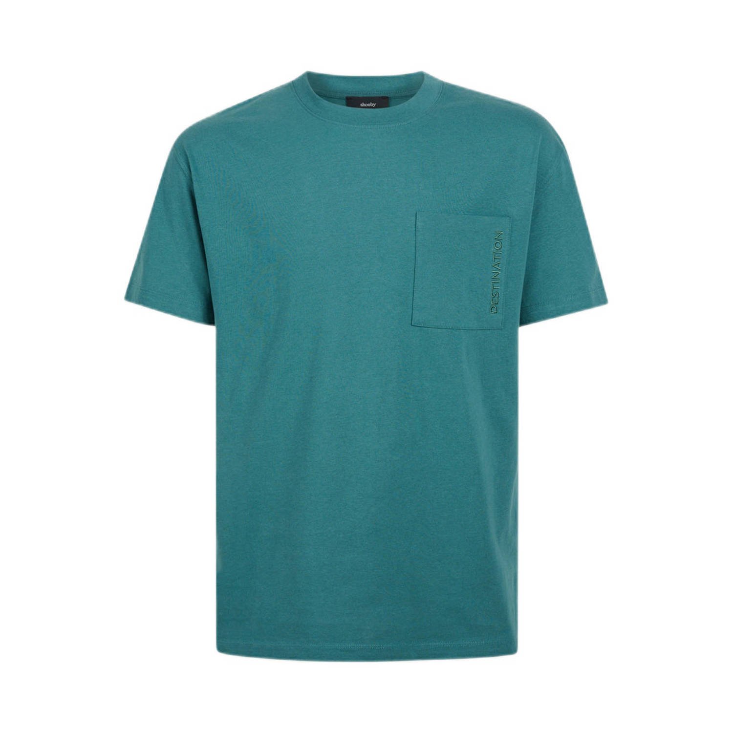Shoeby regular fit T-shirt met printopdruk turquoise