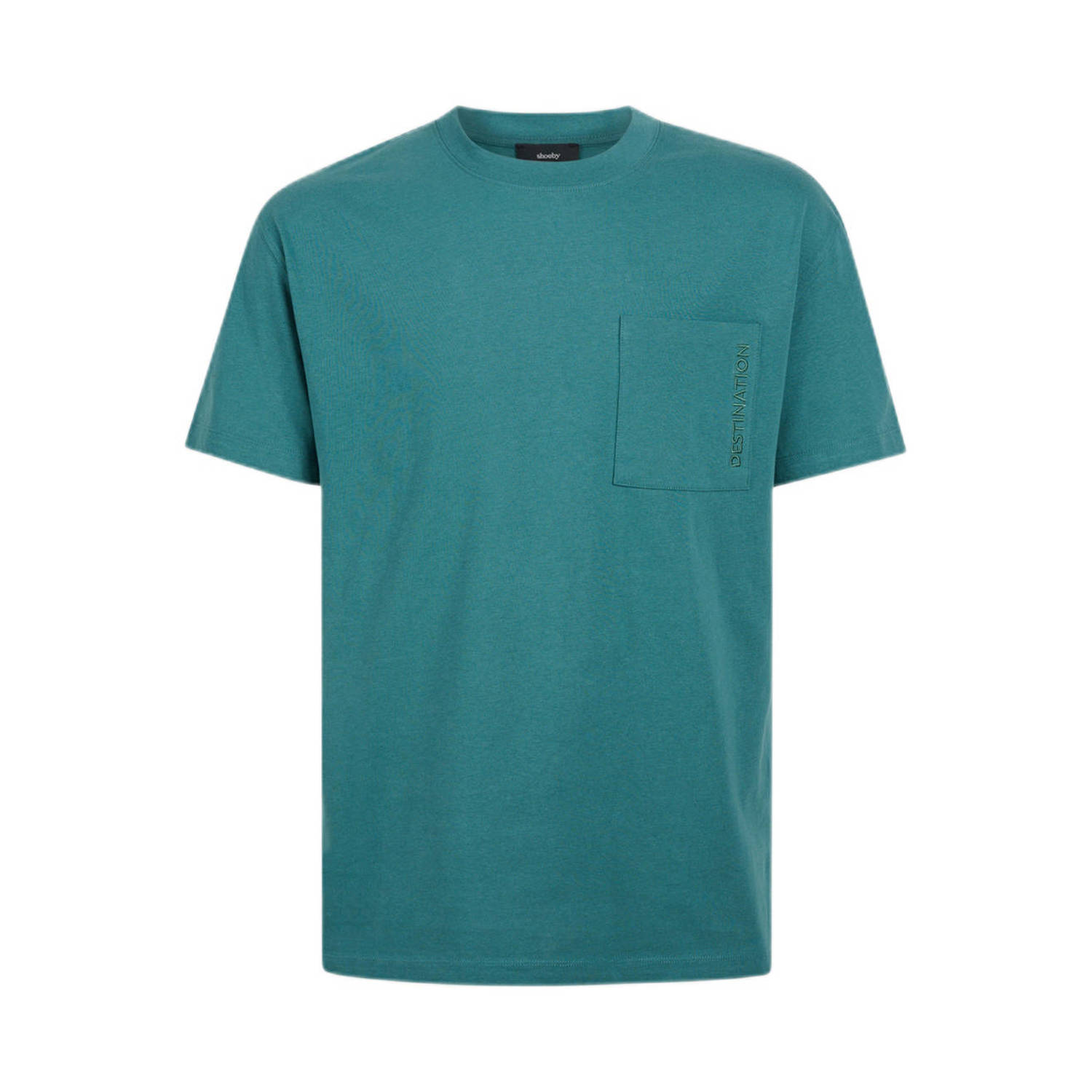 Shoeby regular fit T-shirt met backprint turquoise