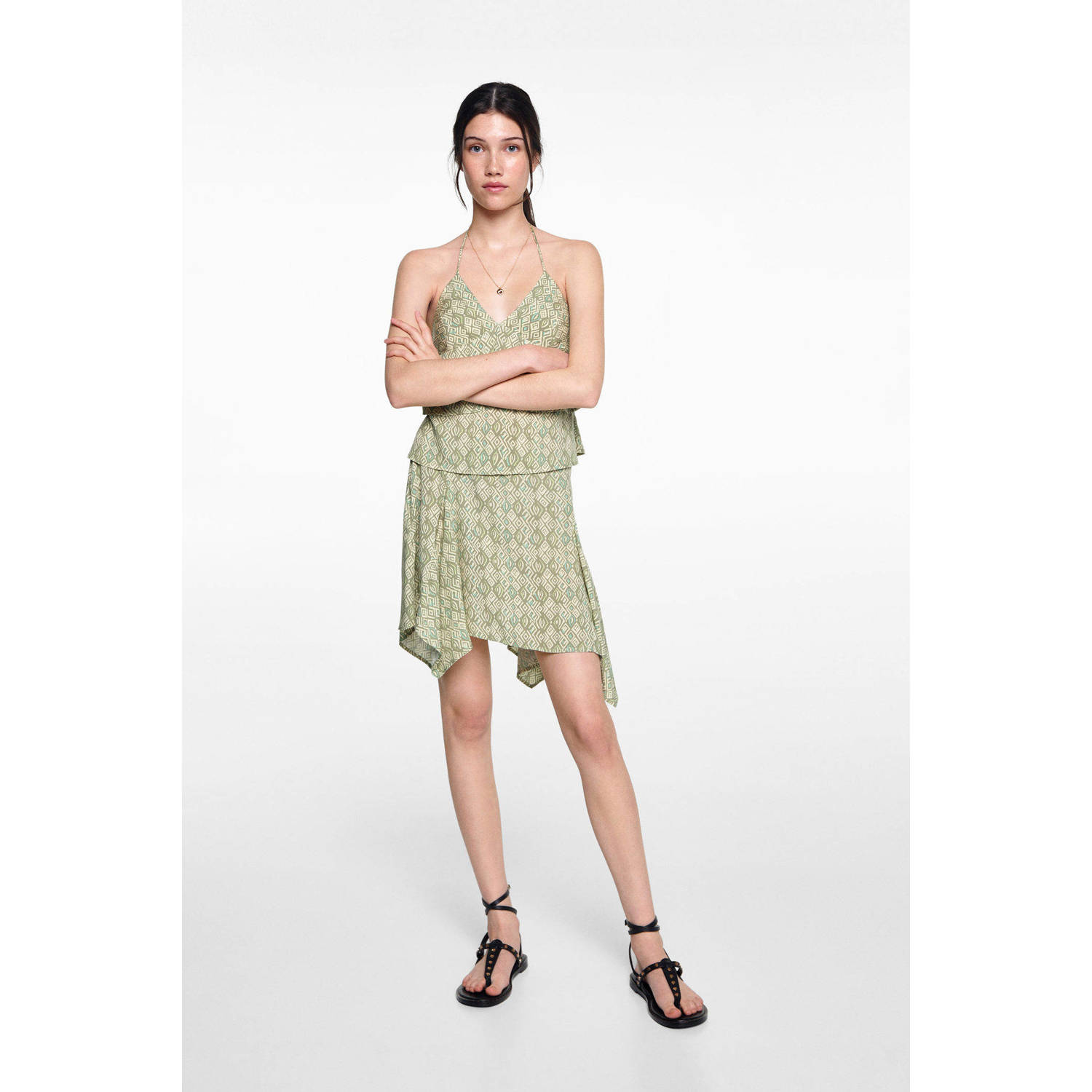 MANGO TEEN korte rok groen