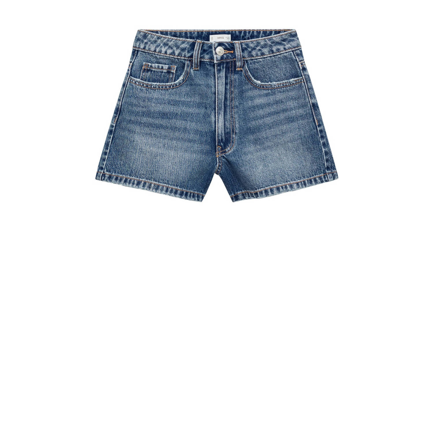 Mango Kids regular fit denim short changeant blauw Korte broek Effen 152(XXS)