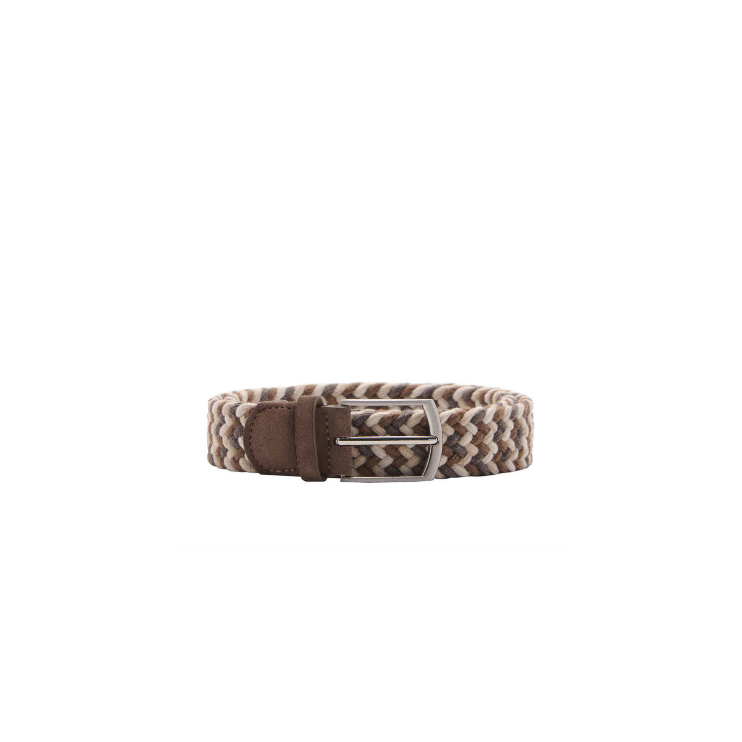 Mango Man gevlochten riem bruin beige