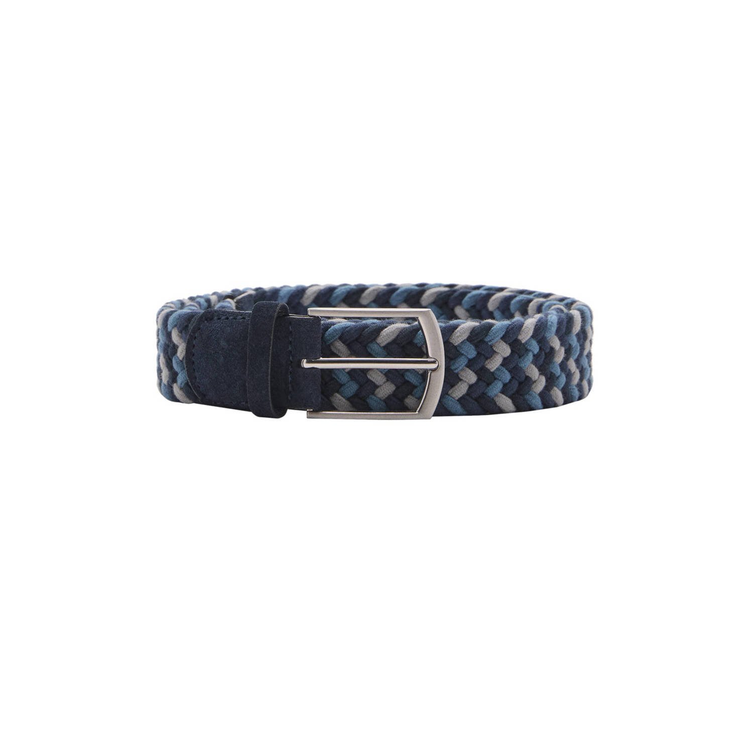 Mango Man gevlochten riem blauw