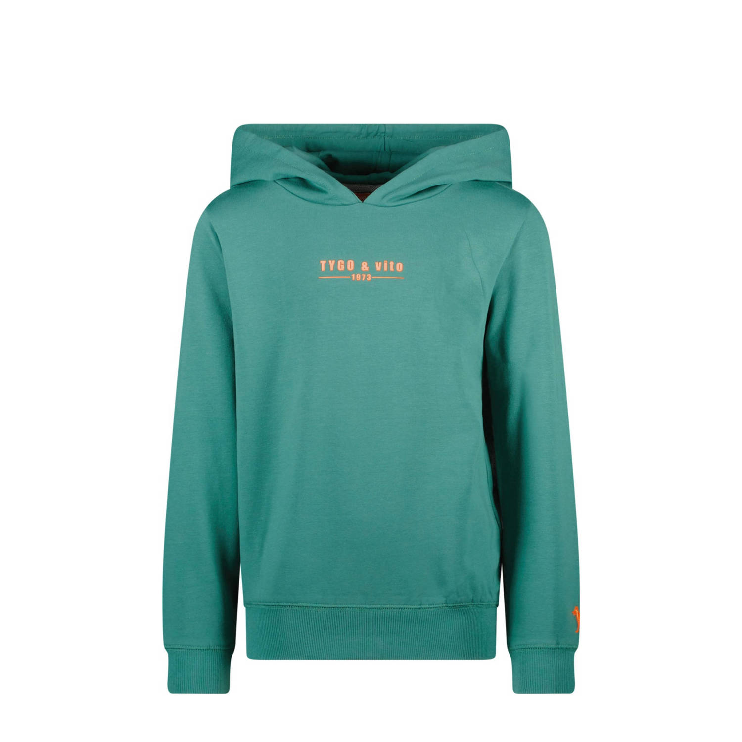 TYGO & vito hoodie Hugo met tekst zeegroen