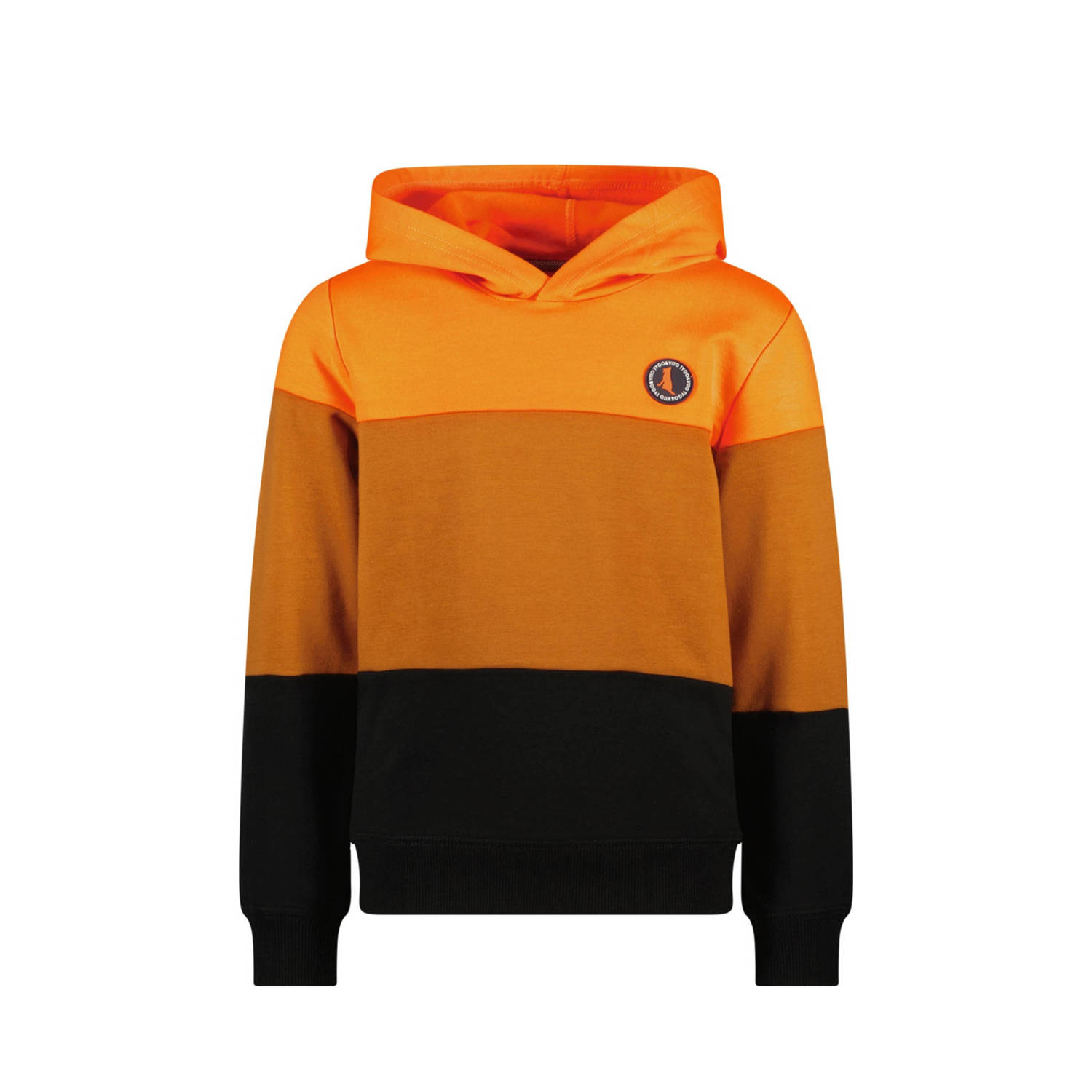 TYGO & vito hoodie Hessel oranje lichtbruin zwart