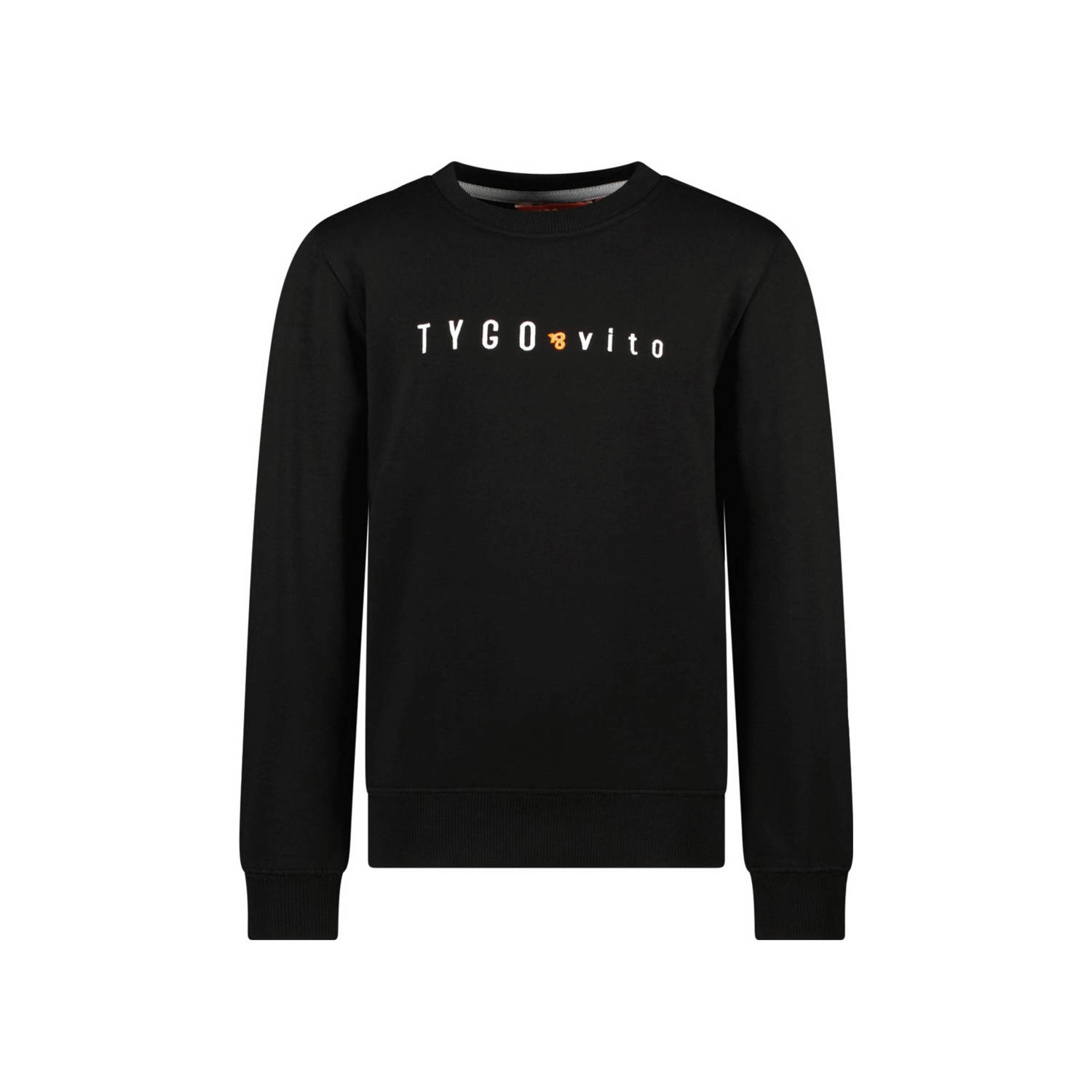 TYGO & vito sweater Tygo met logo zwart