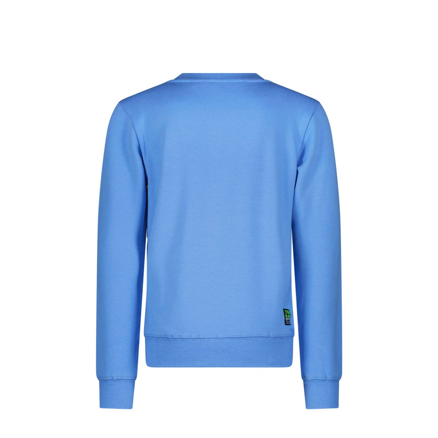 TYGO & vito sweater Safa met printopdruk helderblauw