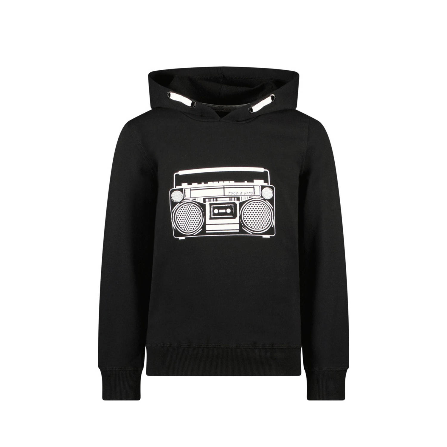 TYGO & vito hoodie Henry met printopdruk zwart