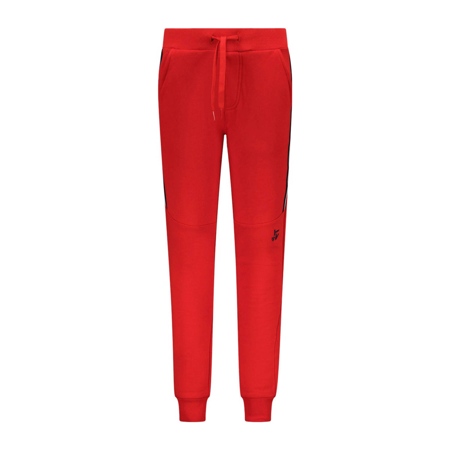 TYGO & vito slim fit joggingbroek Boz met zijstreep felrood