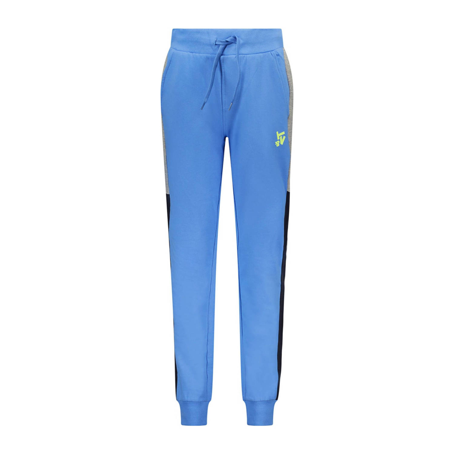TYGO & vito slim fit joggingbroek Bono met zijstreep helderblauw grijs donkerblauw
