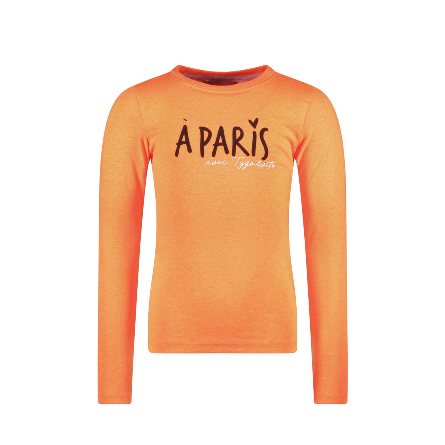 TYGO & vito longsleeve Leonie met printopdruk oranje