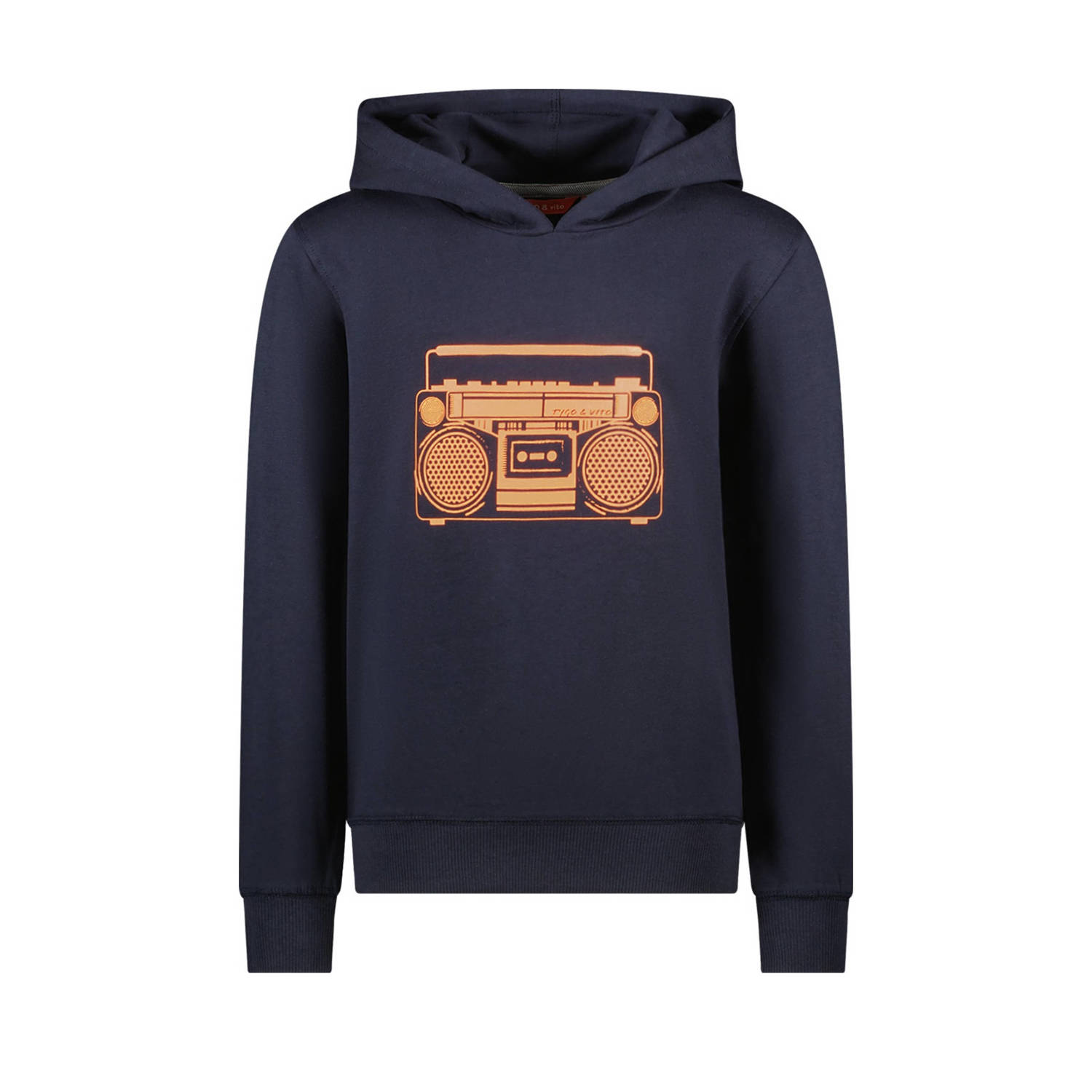TYGO & vito hoodie Henry met printopdruk donkerblauw