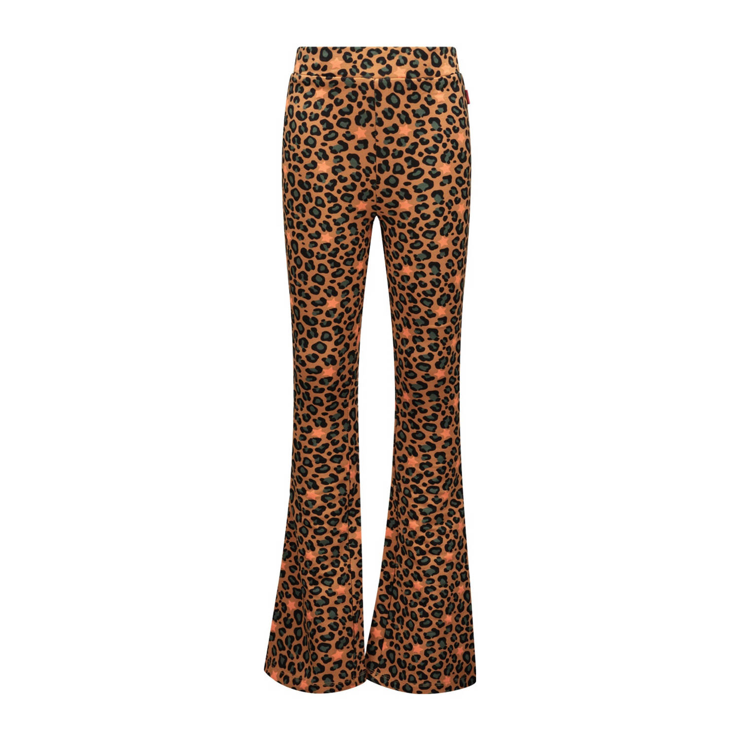 TYGO & vito flared broek Pippa met all over print bruin zwart