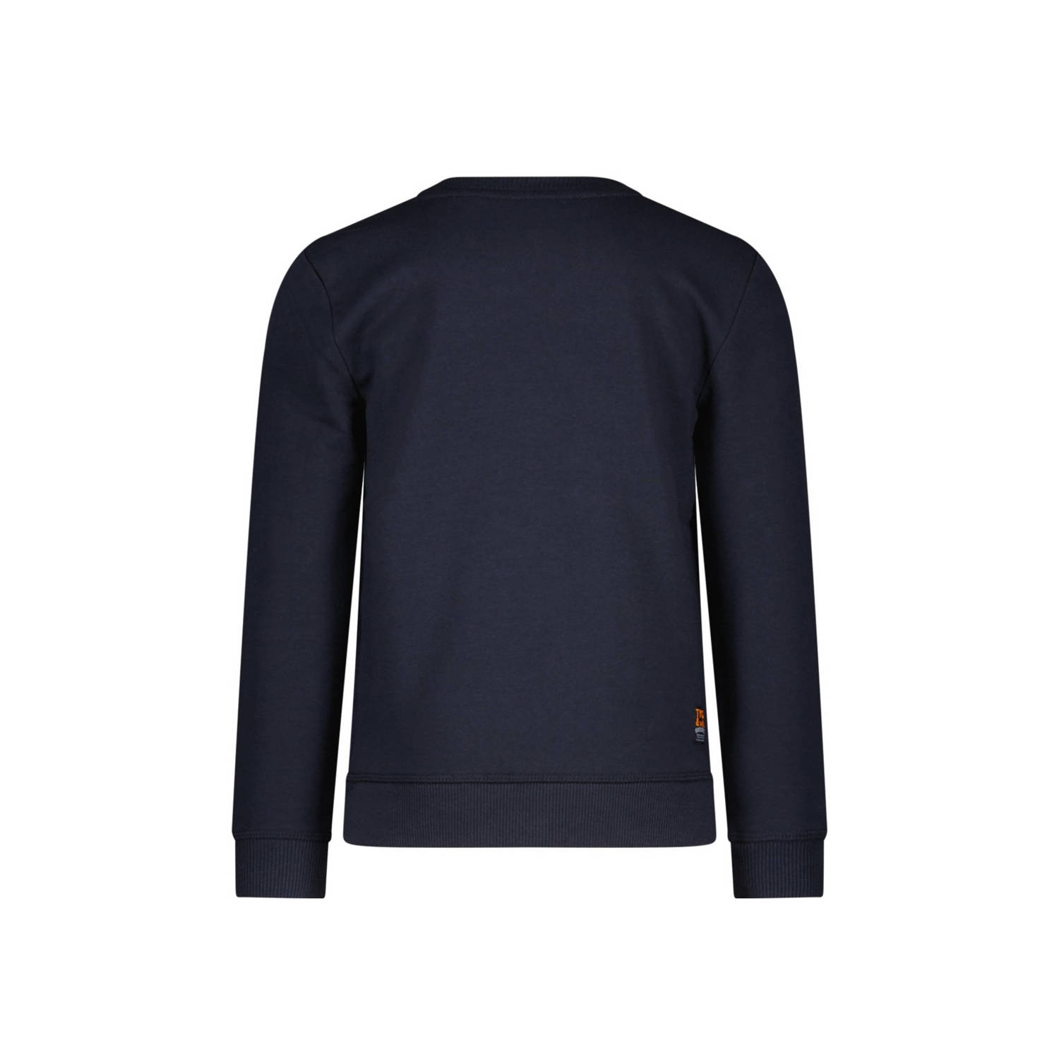 TYGO & vito sweater Sten met contrastbies donkerblauw