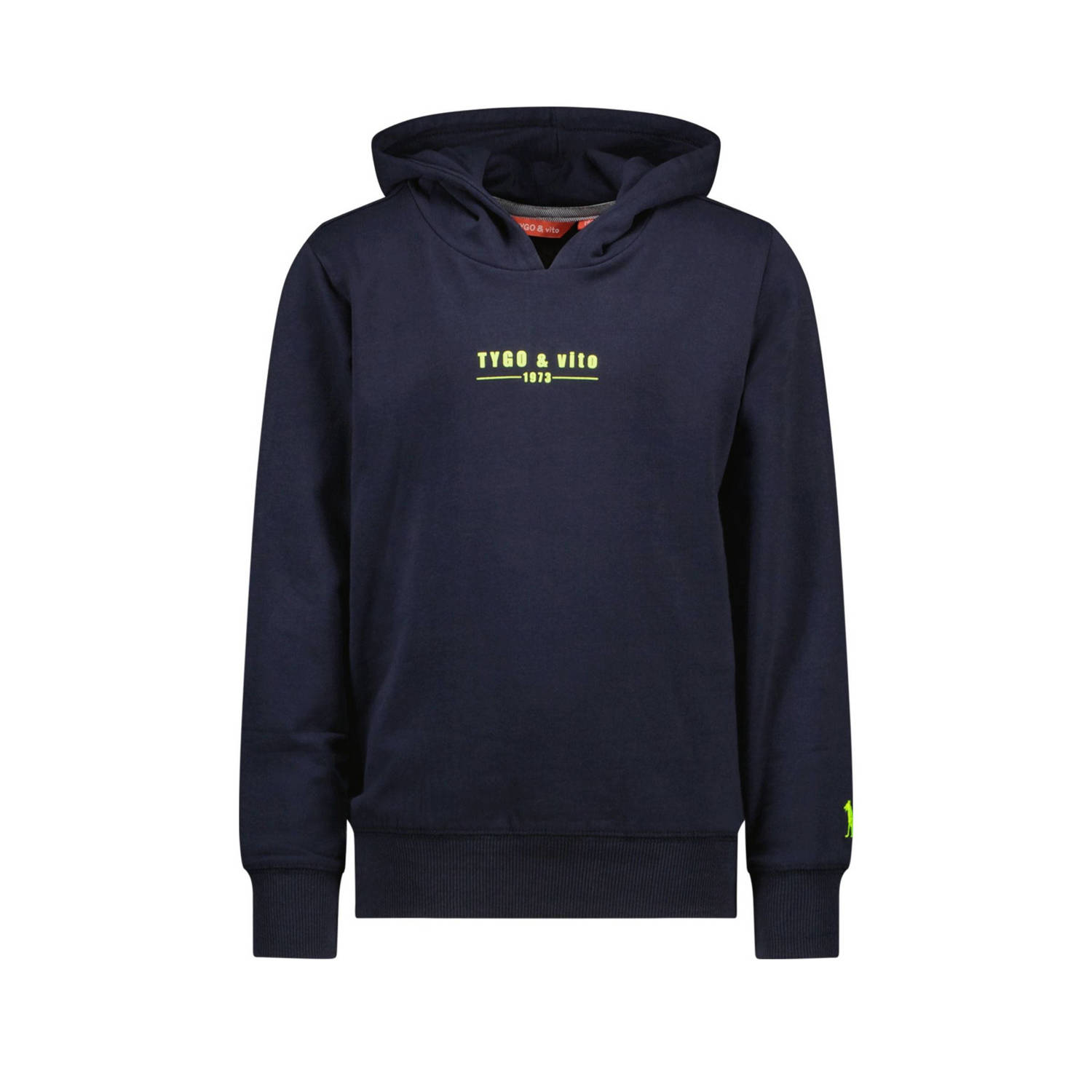 TYGO & vito hoodie Hugo met tekst donkerblauw